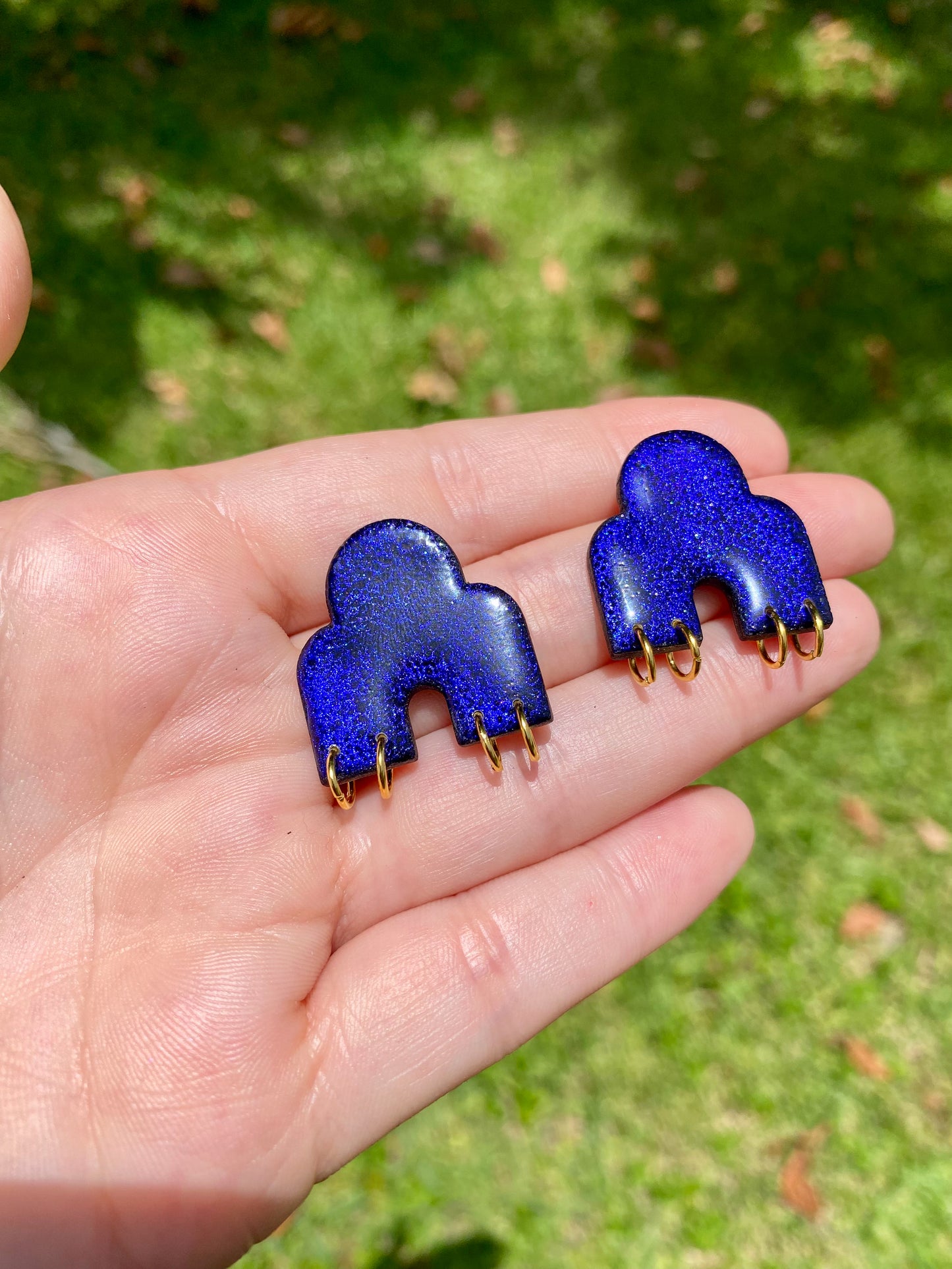 Pierced Color Shift Arch Stud Earrings