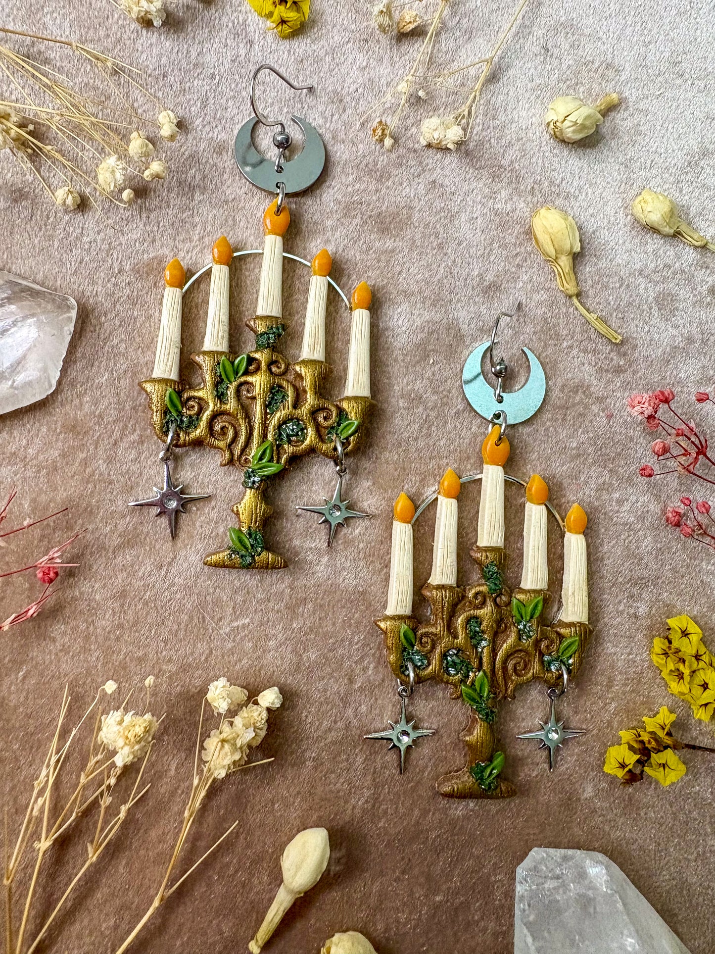 Golden Candelabra Earrings