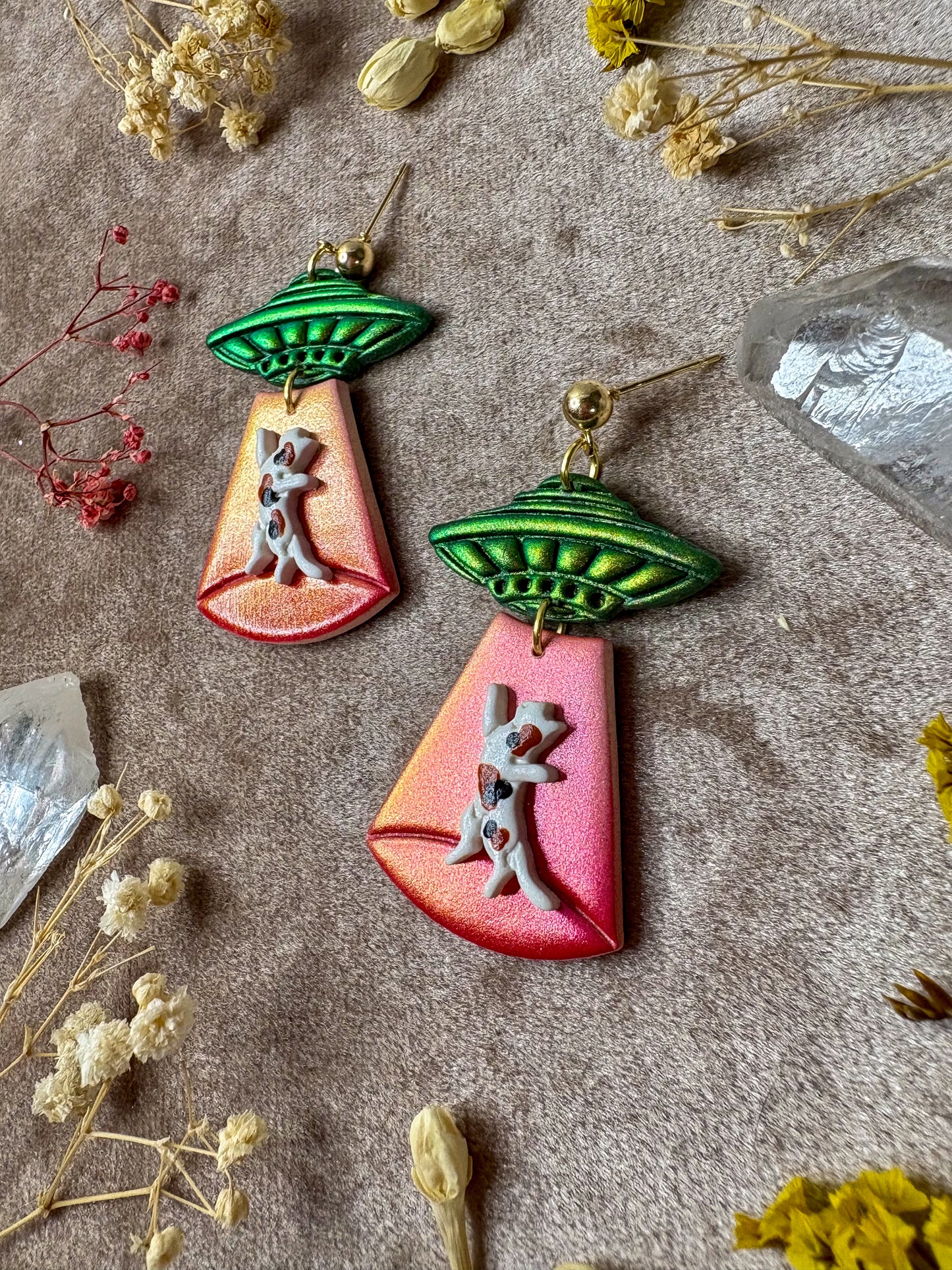Cat Abduction Earrings (Calico)