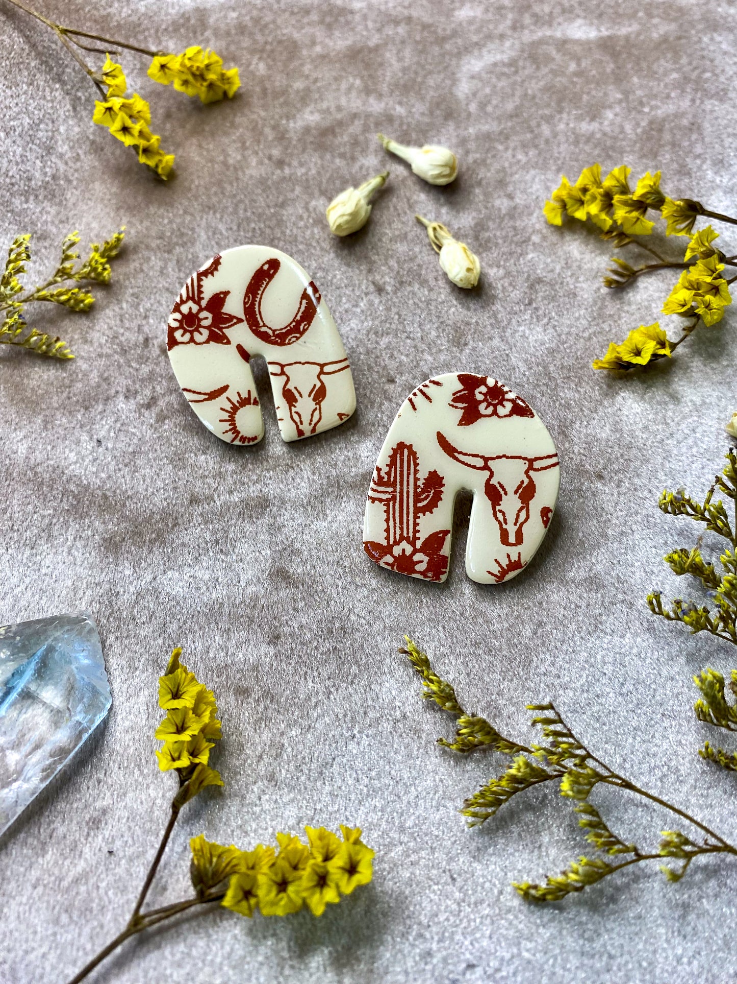 Ivory Western Arch Stud Earrings