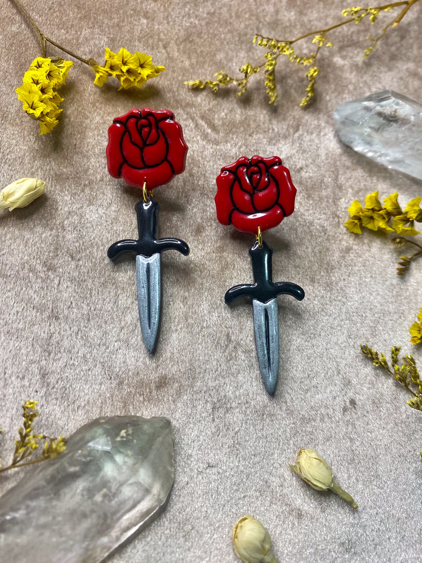 Rose + Dagger Earrings