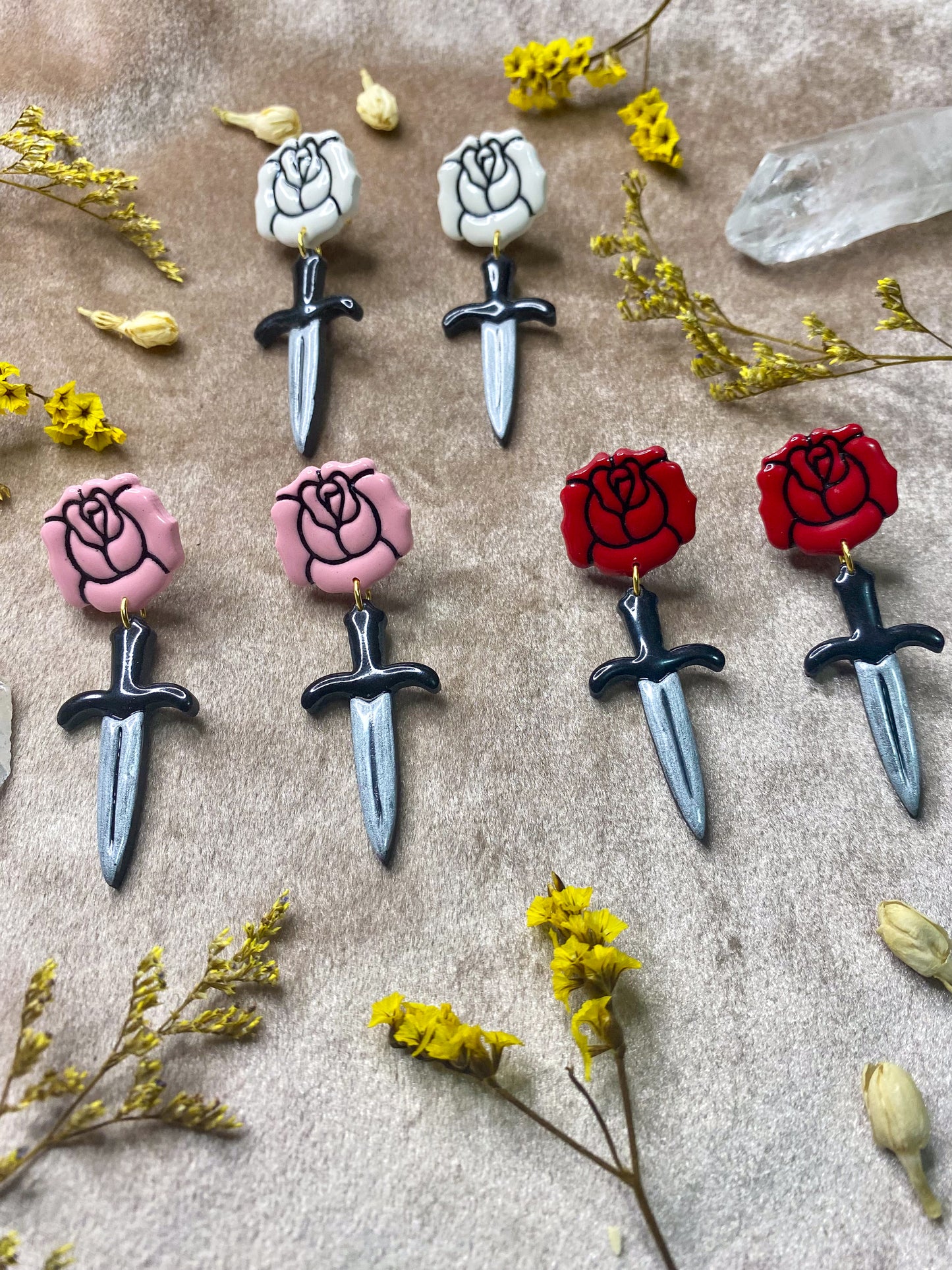 Rose + Dagger Earrings