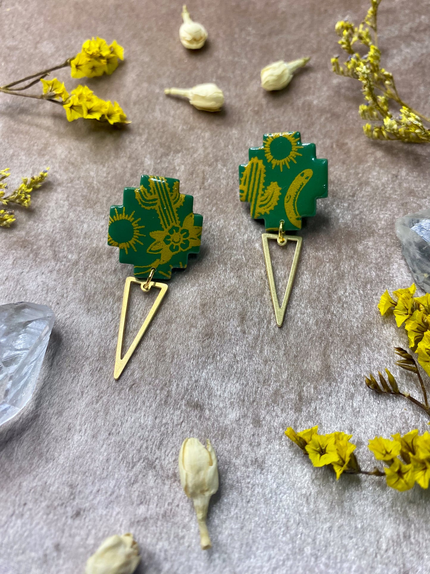 Western Boxy Statement Stud Earrings
