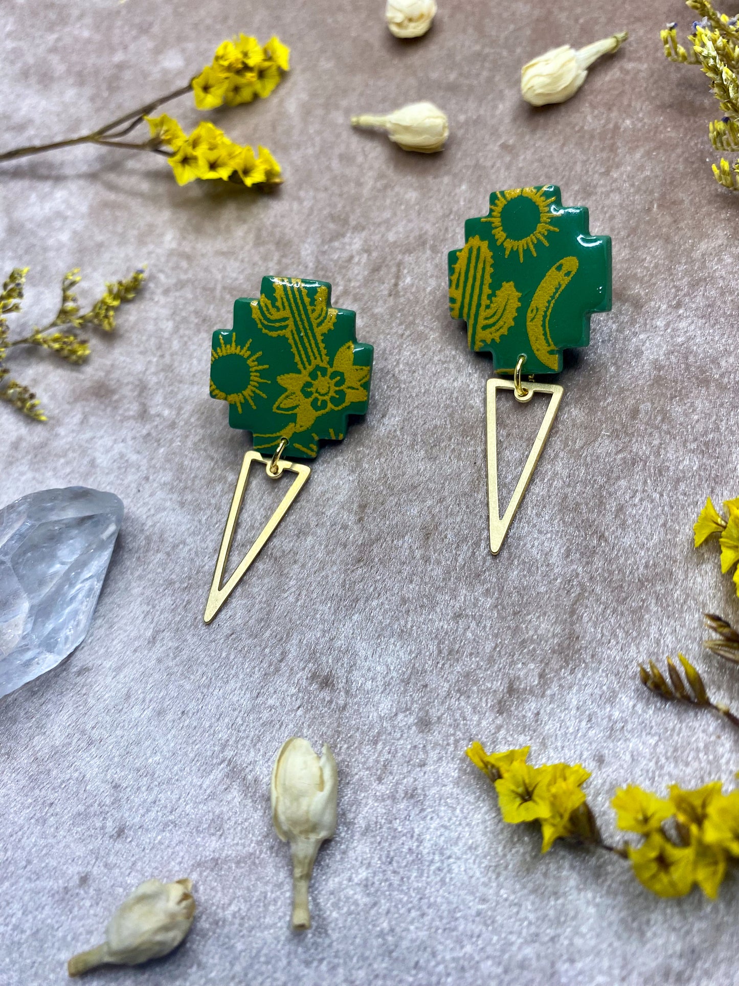 Western Boxy Statement Stud Earrings