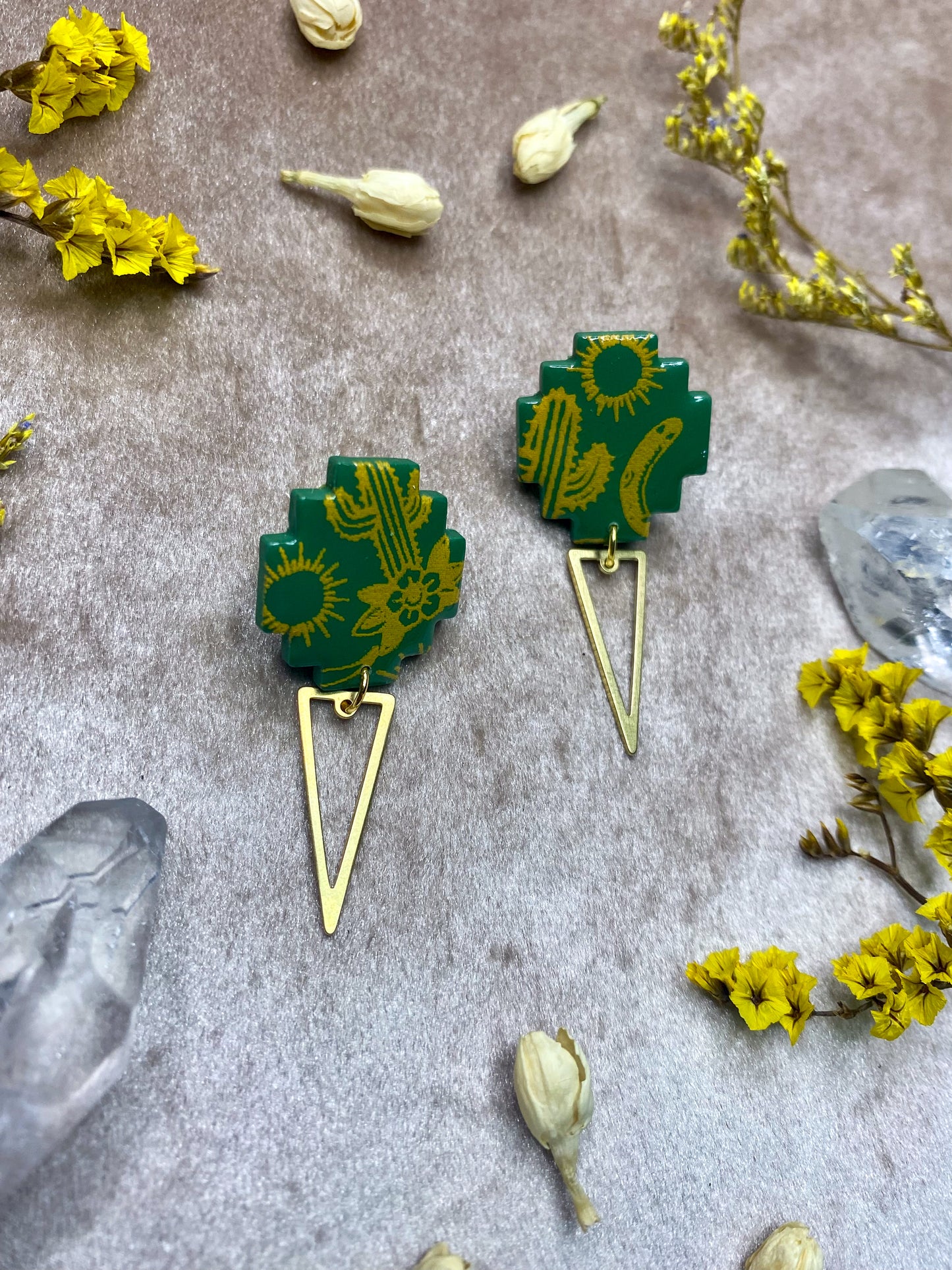 Western Boxy Statement Stud Earrings