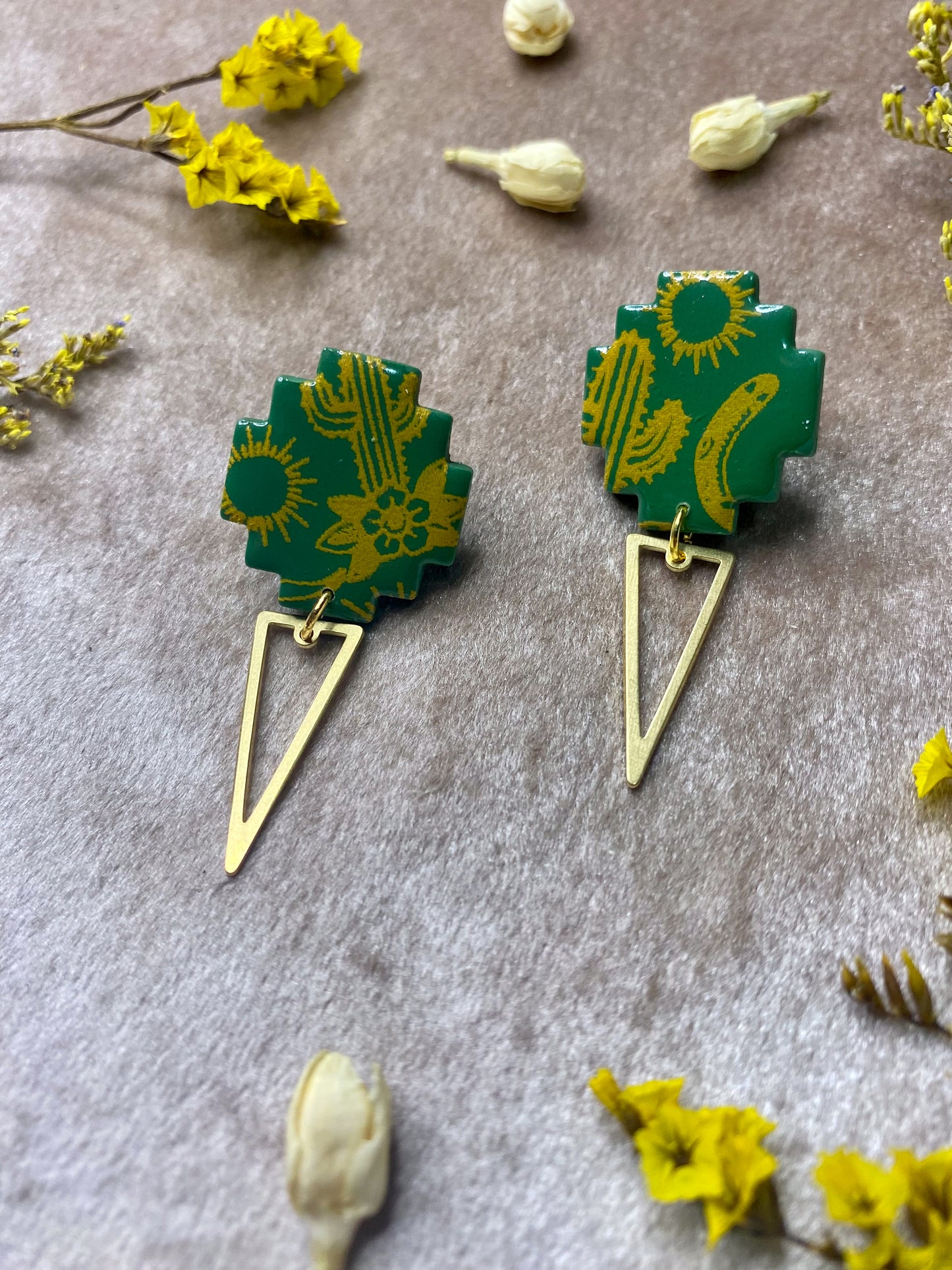 Western Boxy Statement Stud Earrings