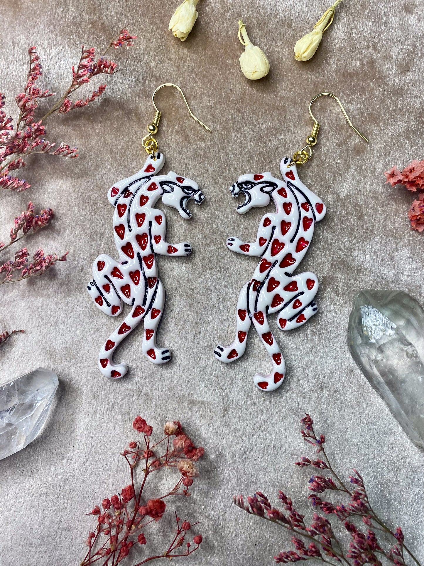 Heart Panther Earrings