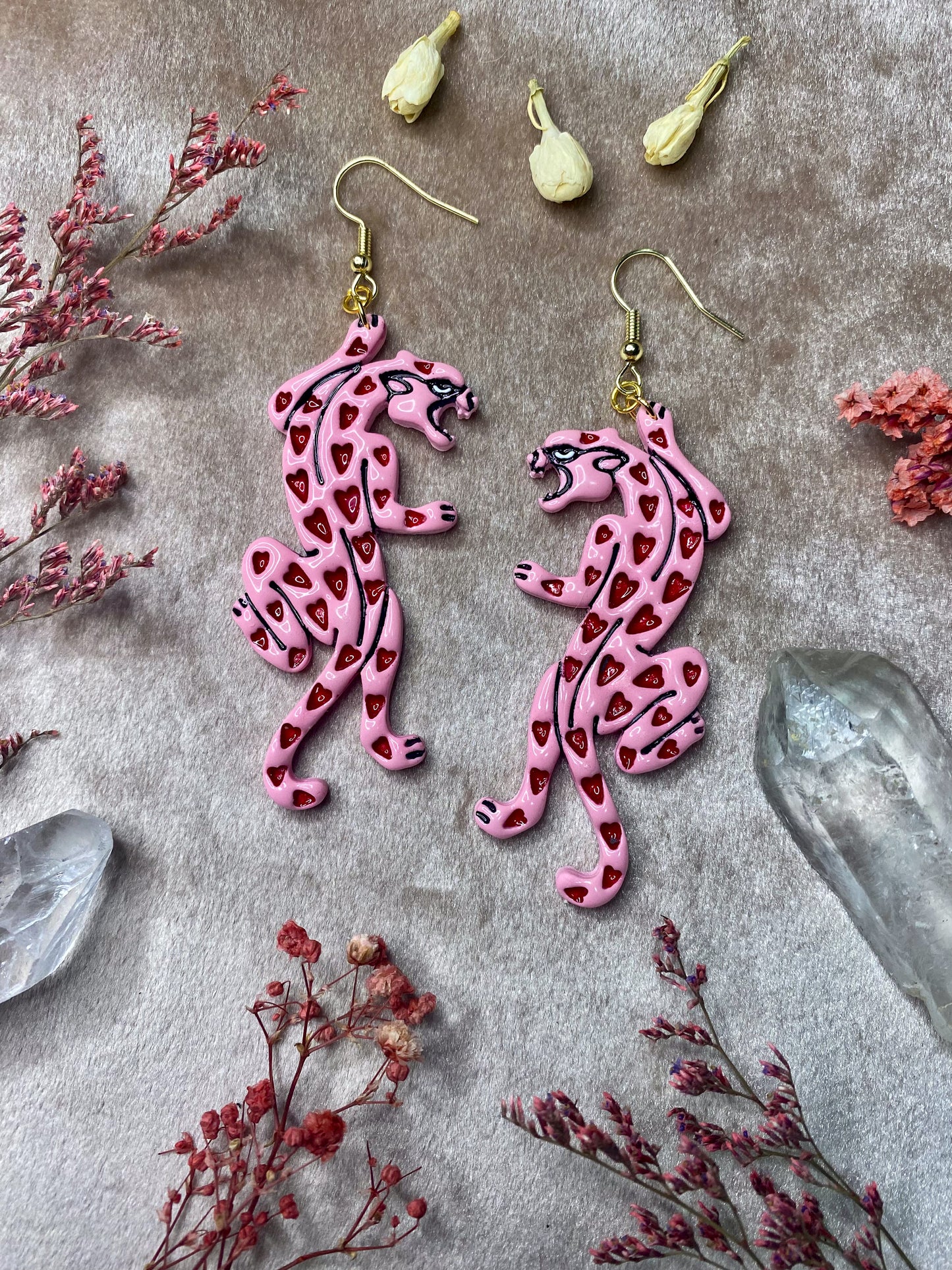 Heart Panther Earrings