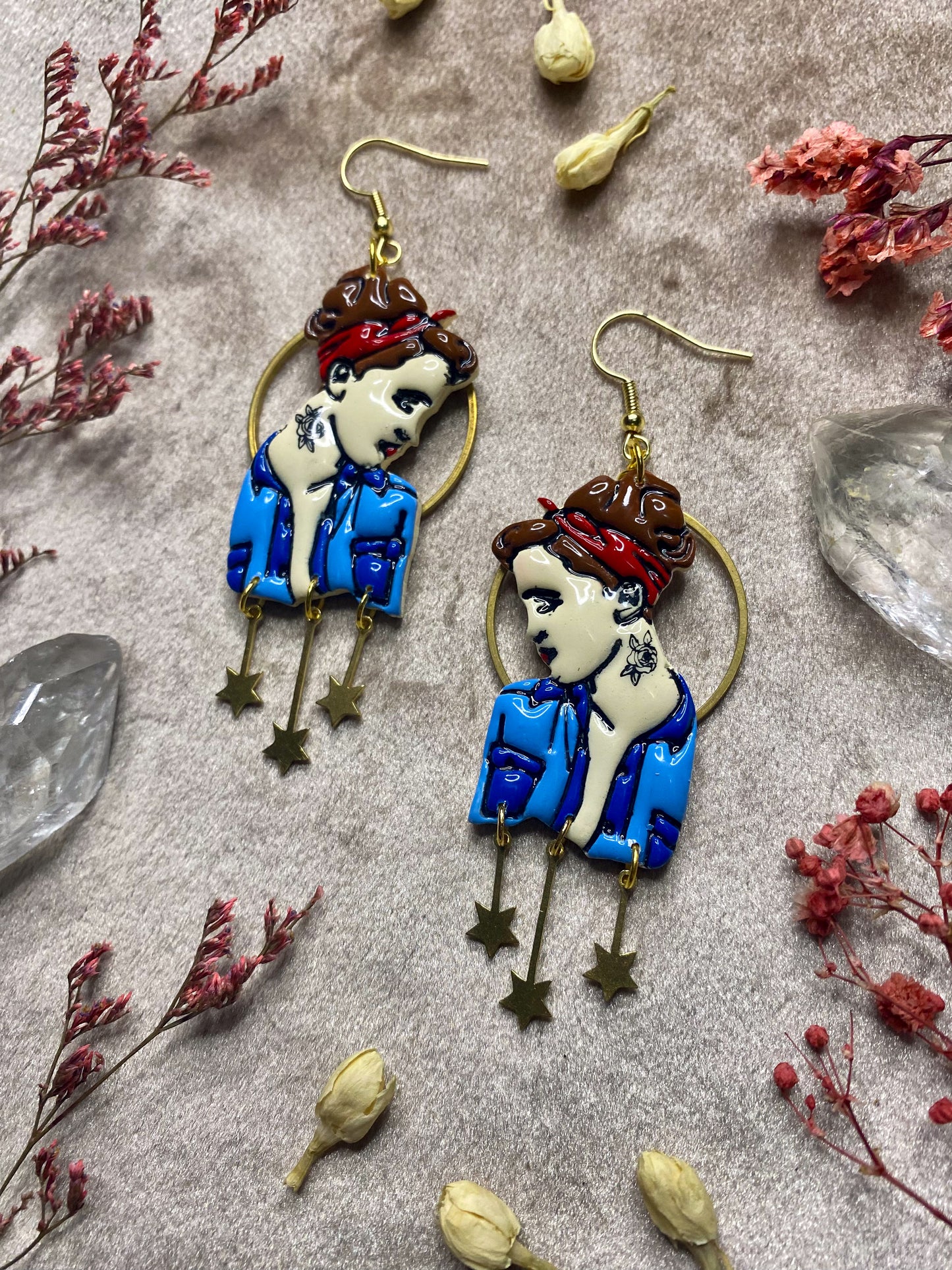 Classic Beauty Tattooed Lady Earrings