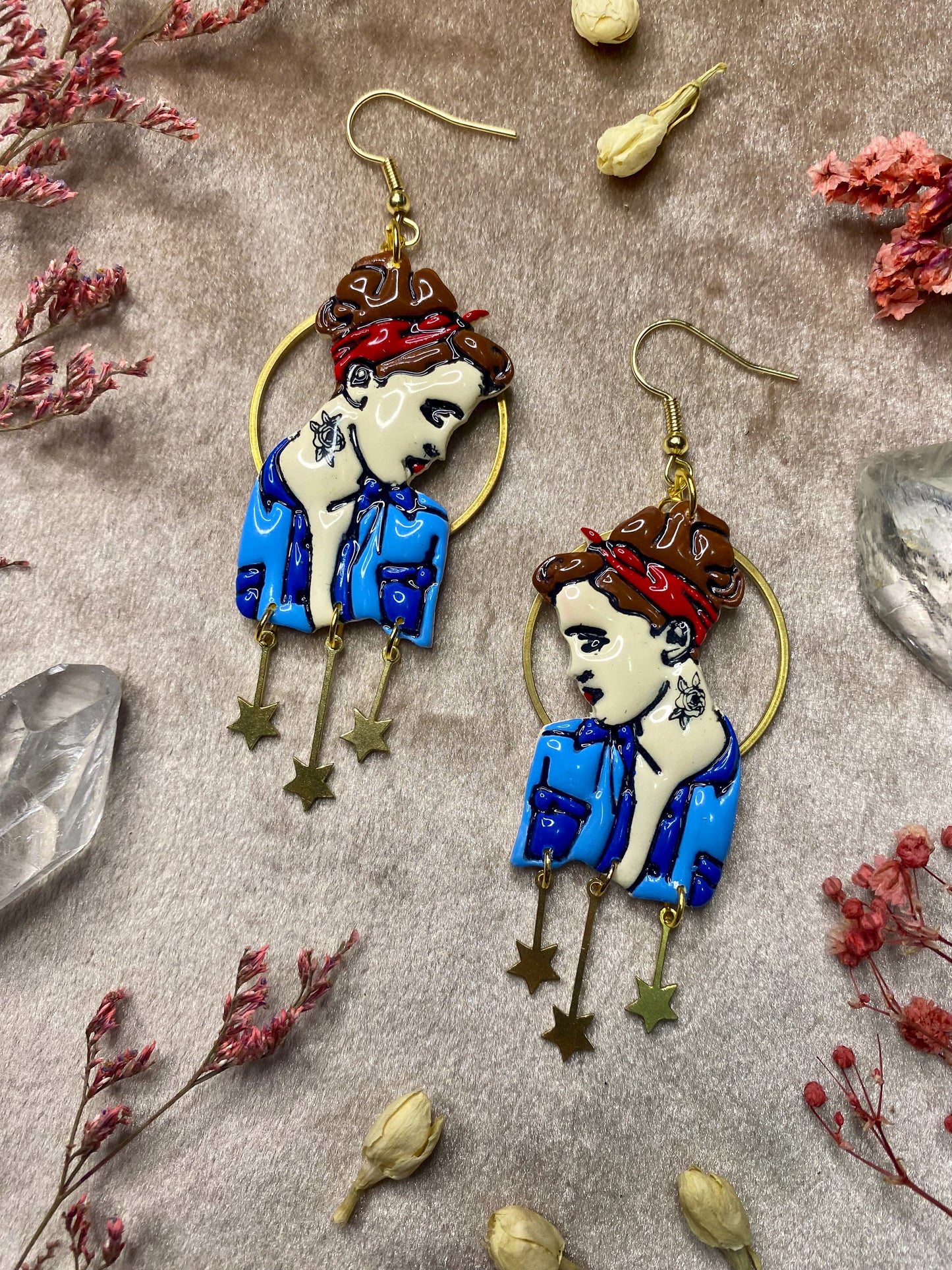 Classic Beauty Tattooed Lady Earrings