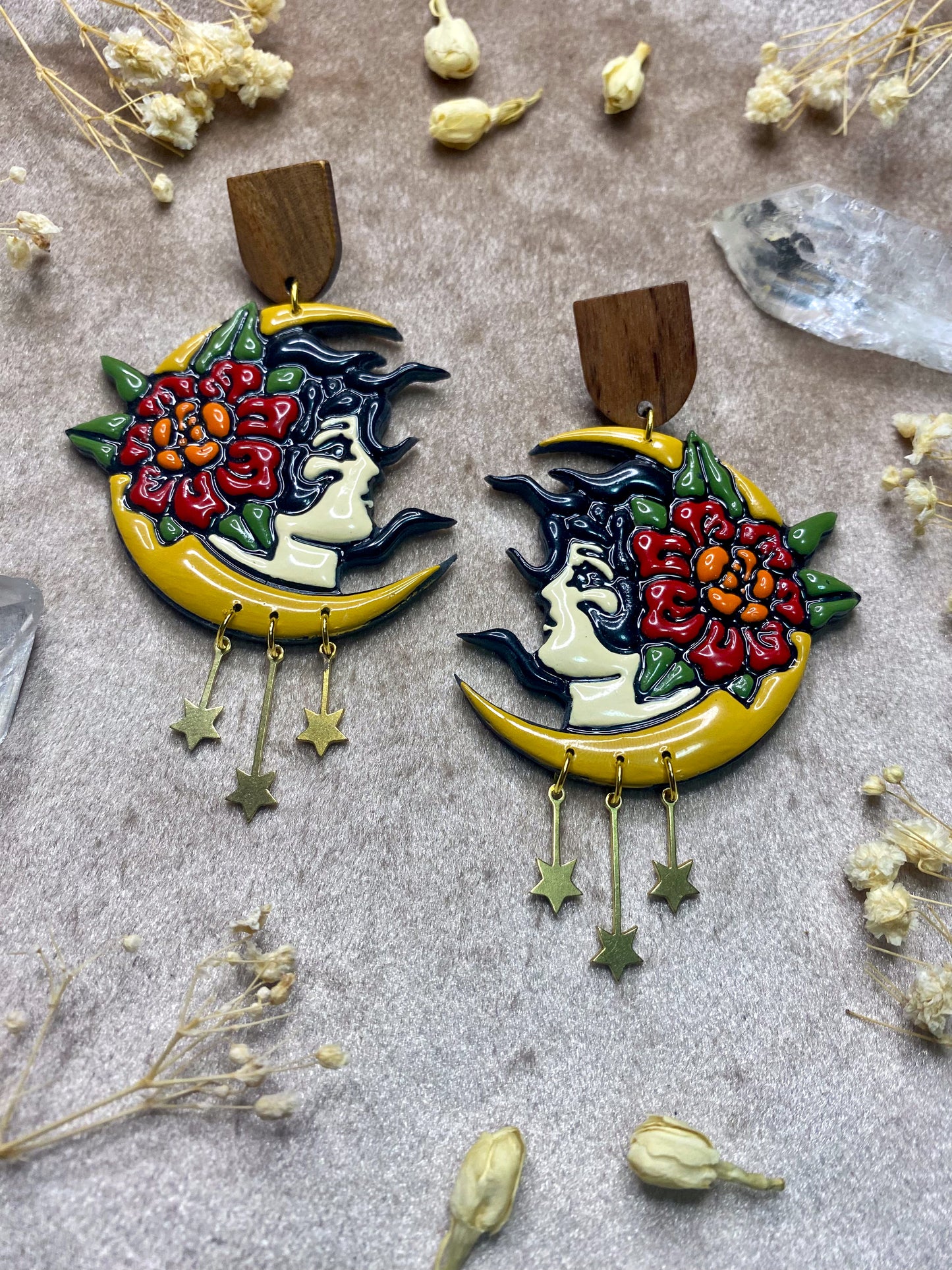 Girl on the Moon Earrings