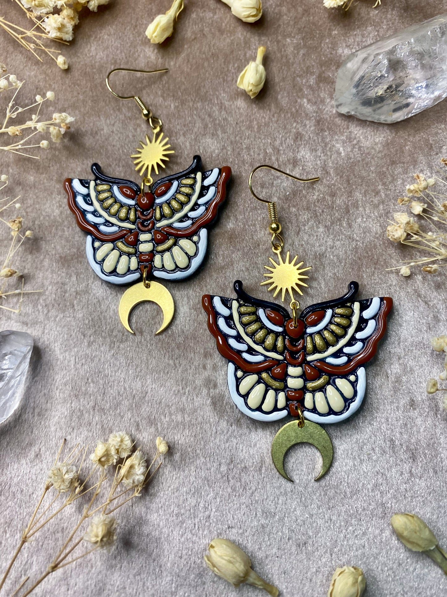 Intricate Moth Earrings