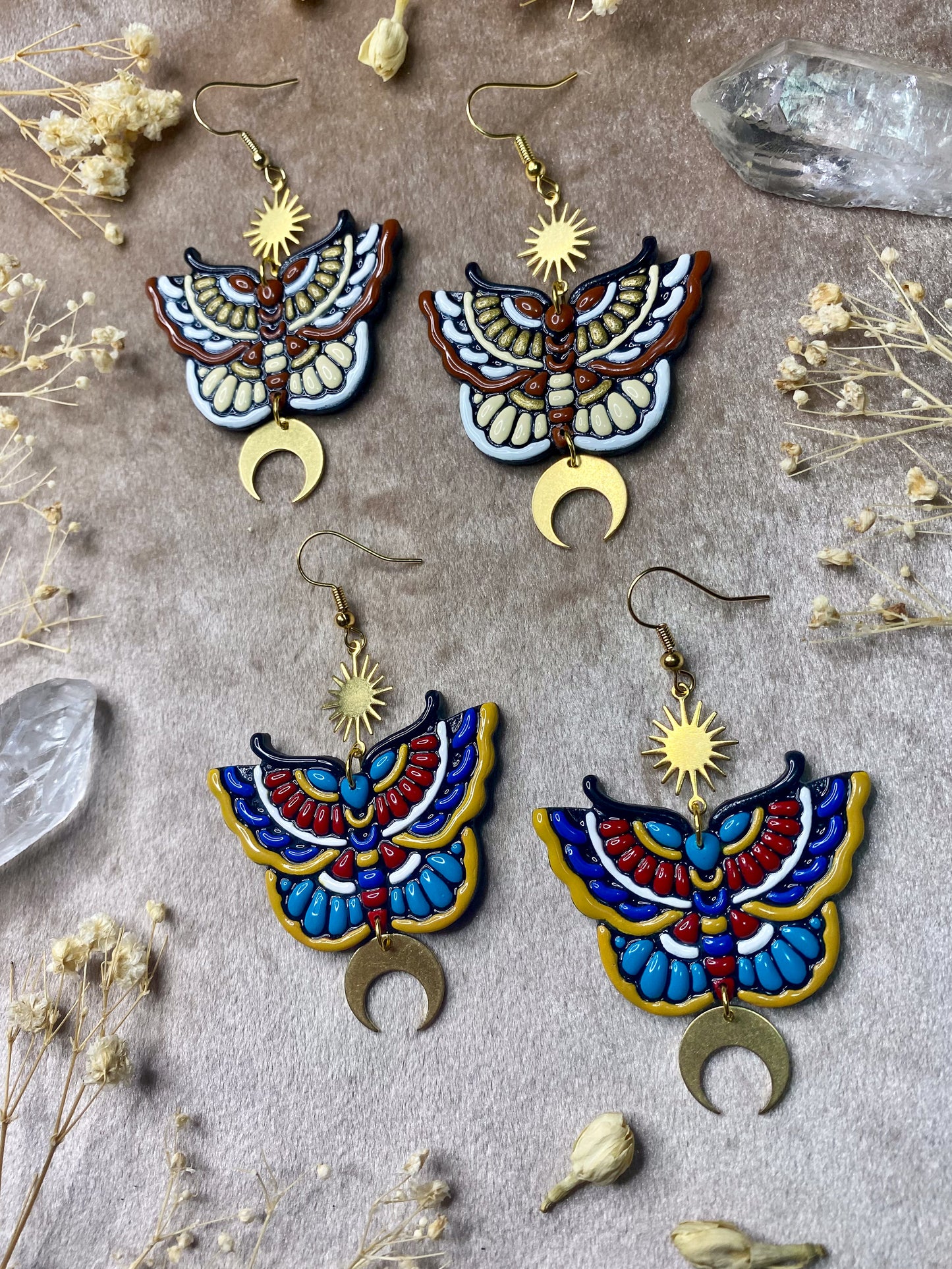 Intricate Moth Earrings