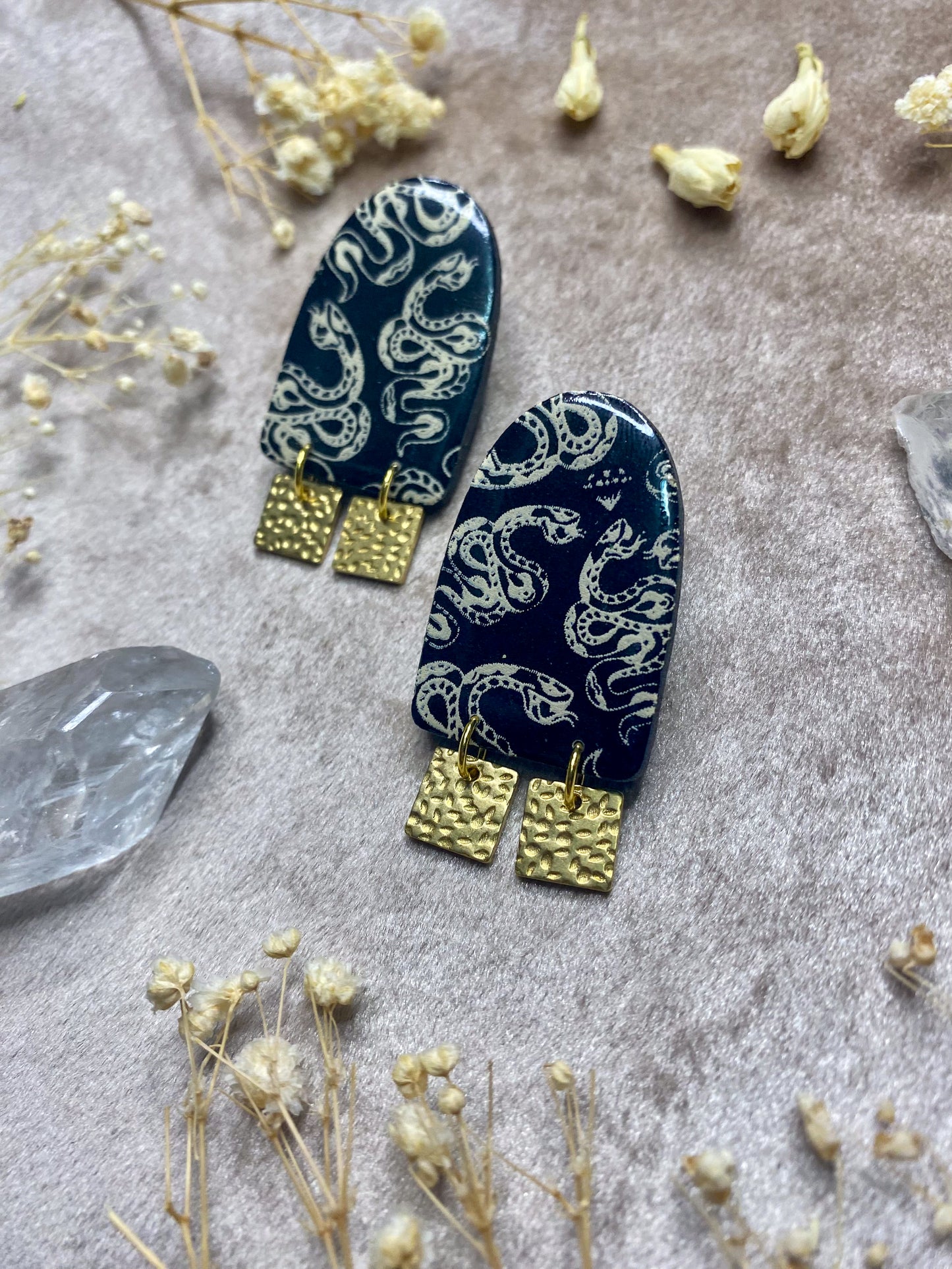 Snake Print Statement Stud Earrings