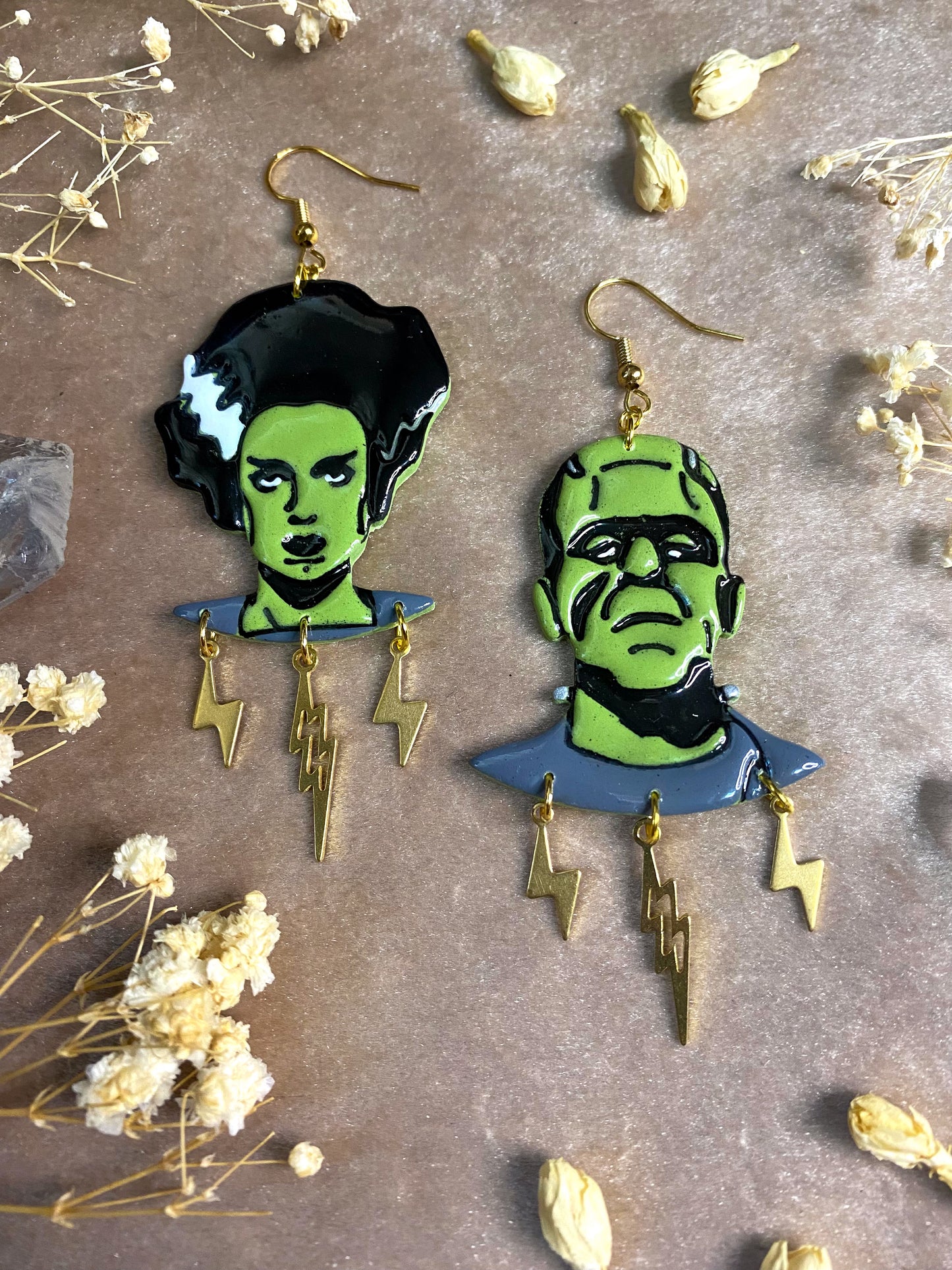 Frankenstein's Monster and his Bride Earrings