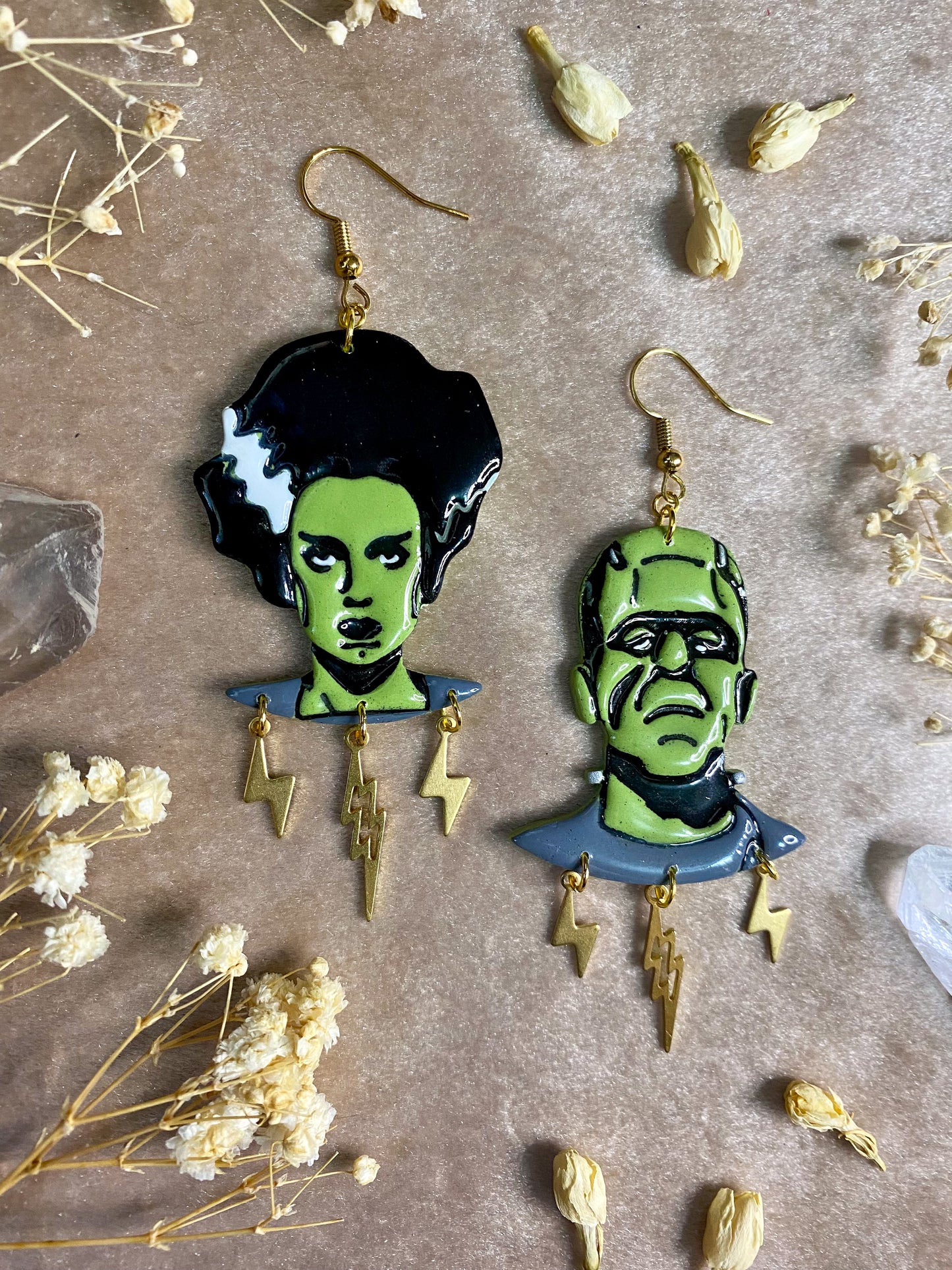 Frankenstein's Monster and his Bride Earrings