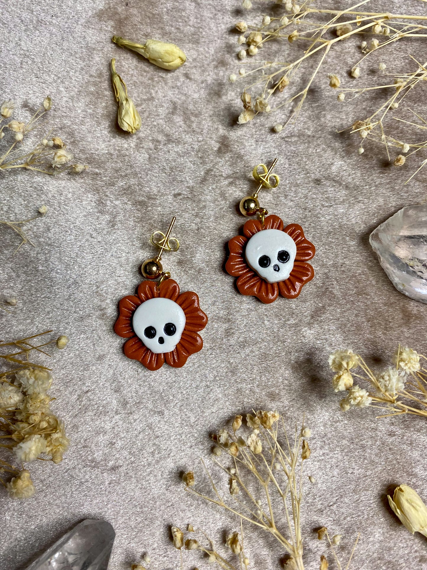 Skull Flower Midi Earrings
