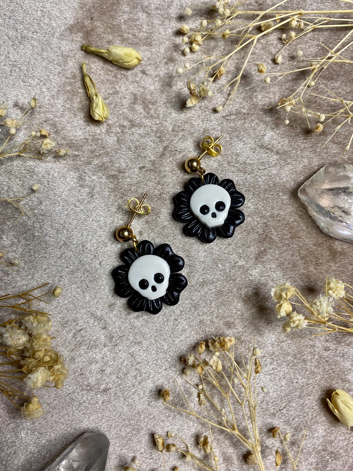 Skull Flower Midi Earrings
