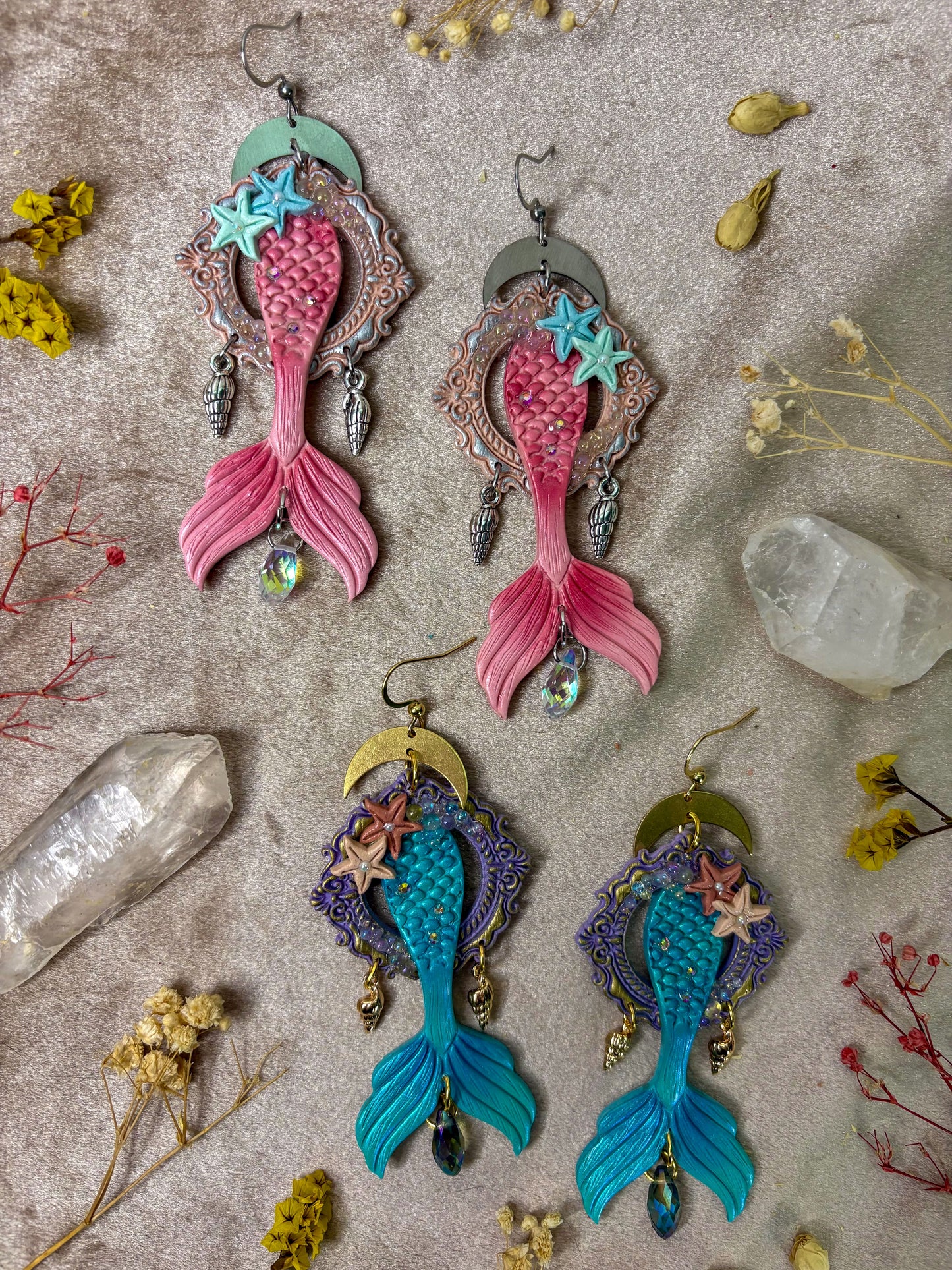 Mermaid Tail Frame Earrings