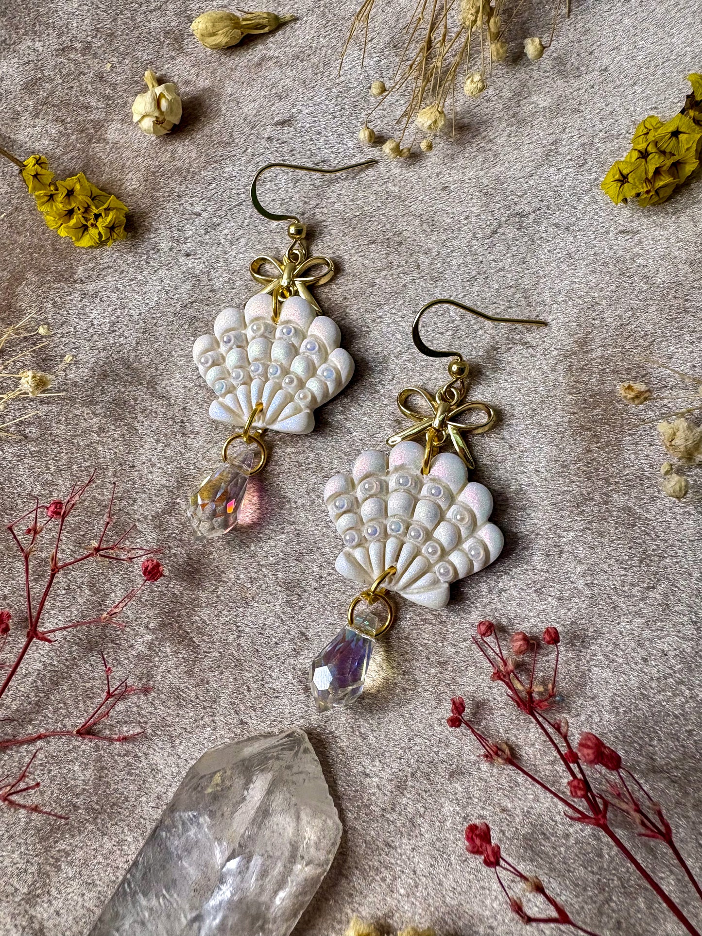 Pearly Seashell Earrings