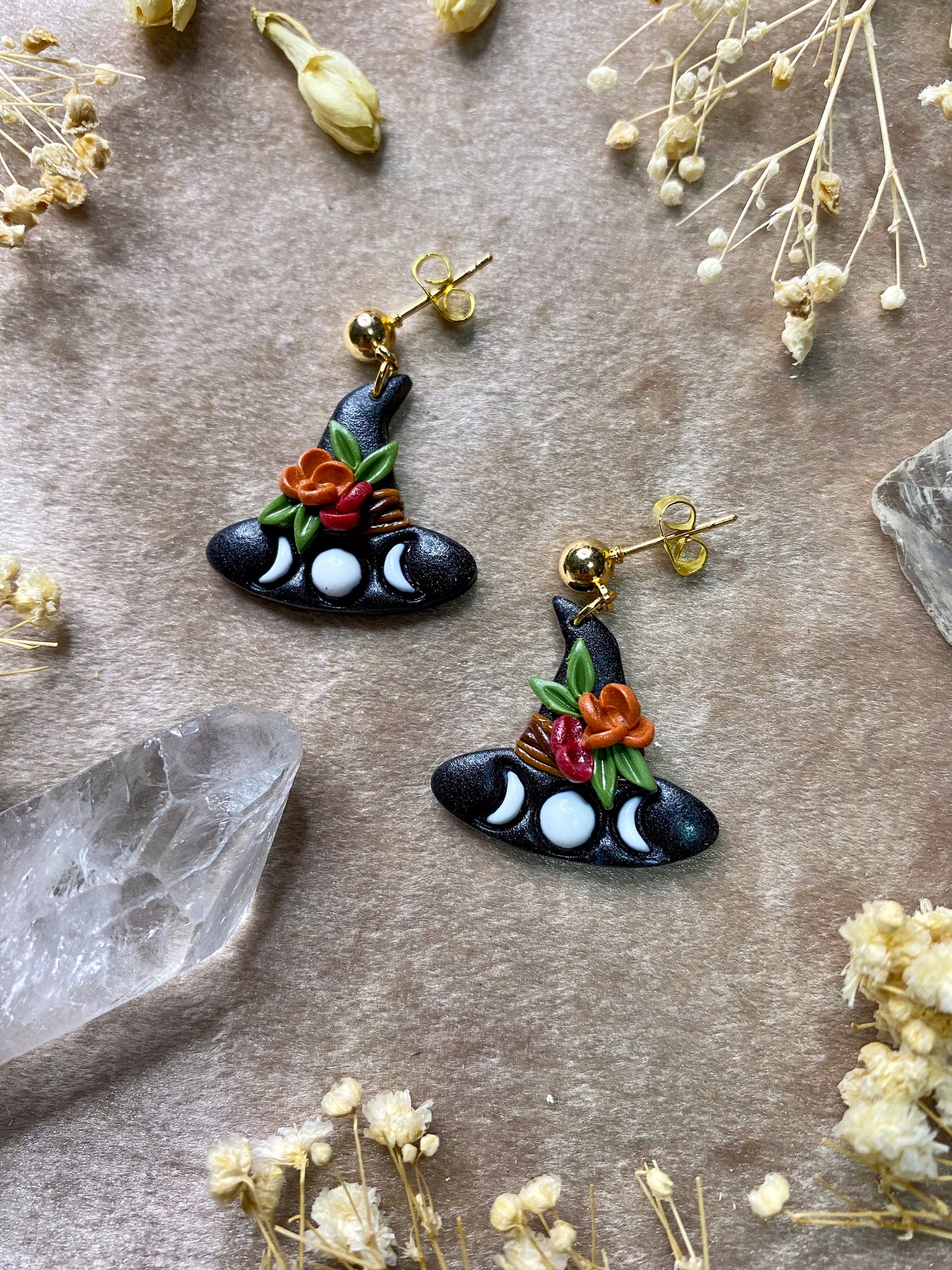 Floral Witch Hat Midi Earrings