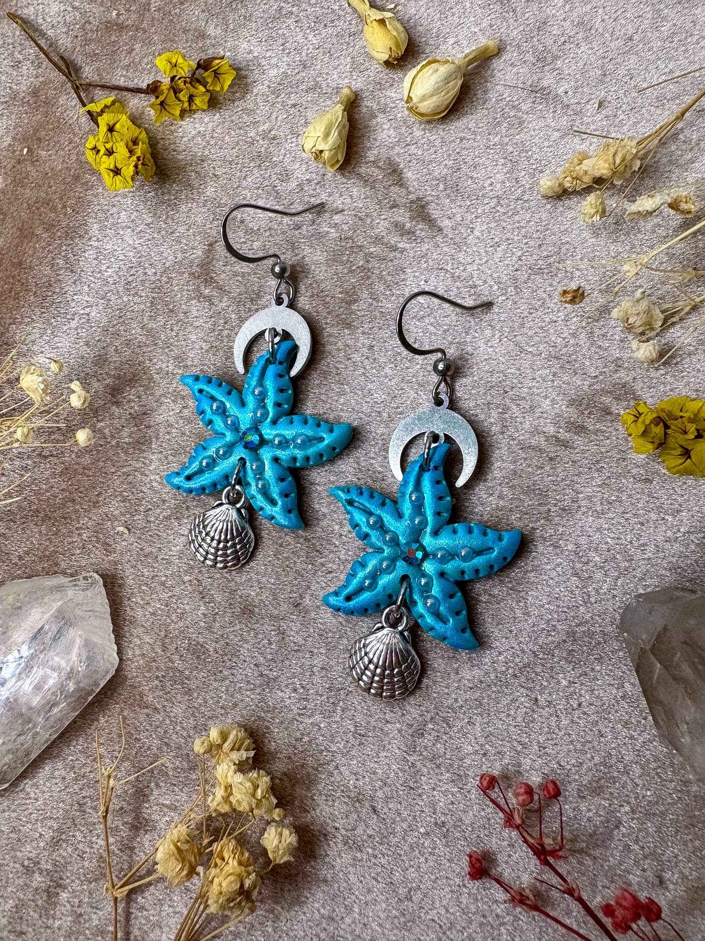 Pearly Starfish Earrings