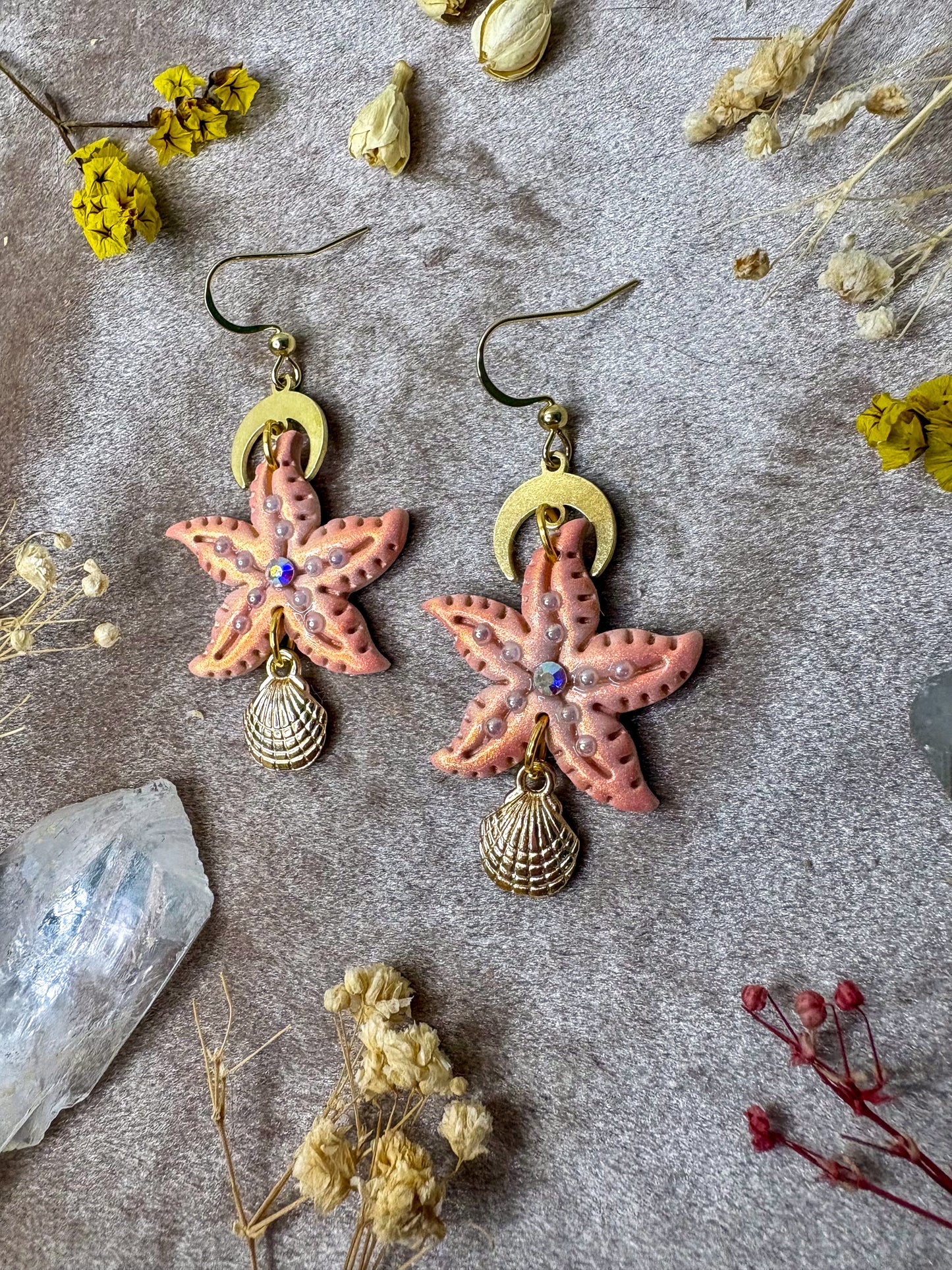 Pearly Starfish Earrings
