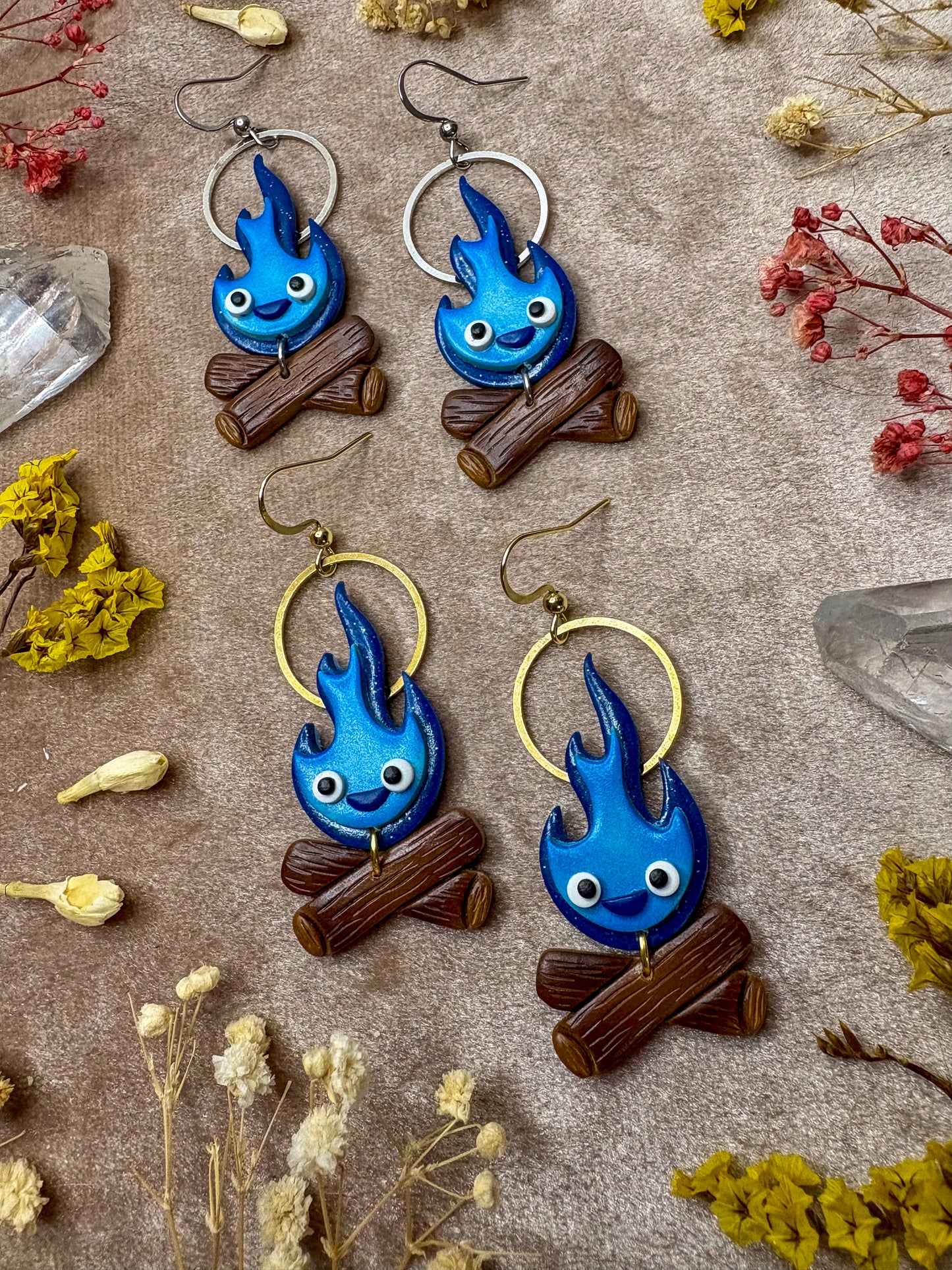 Blue Flame Earrings