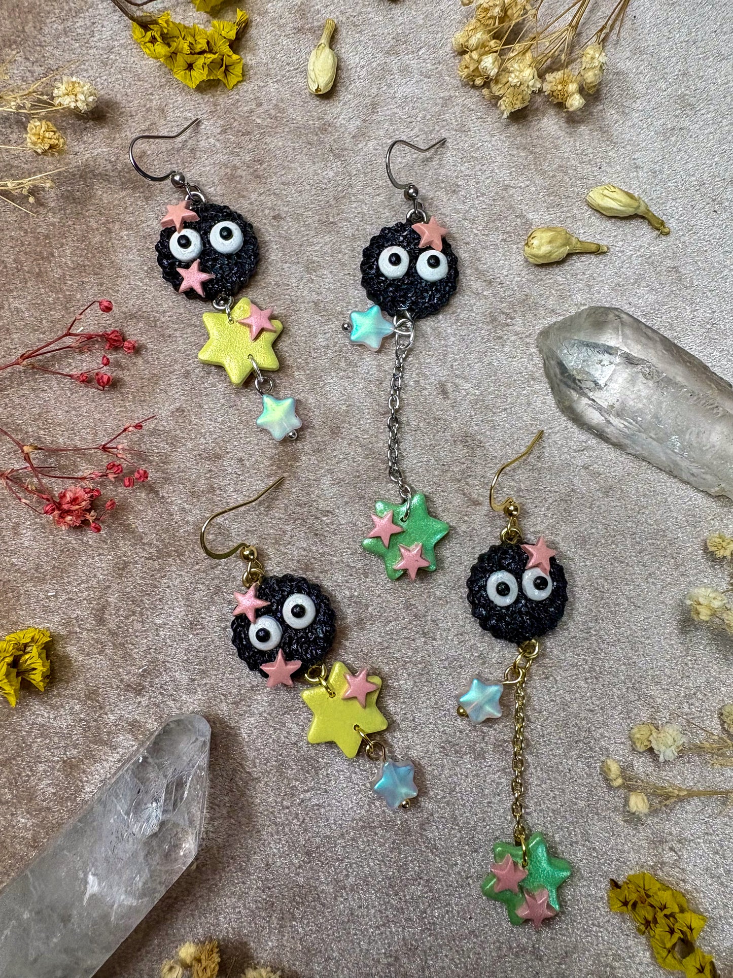 Dust Fairy and Star Candy Earrings
