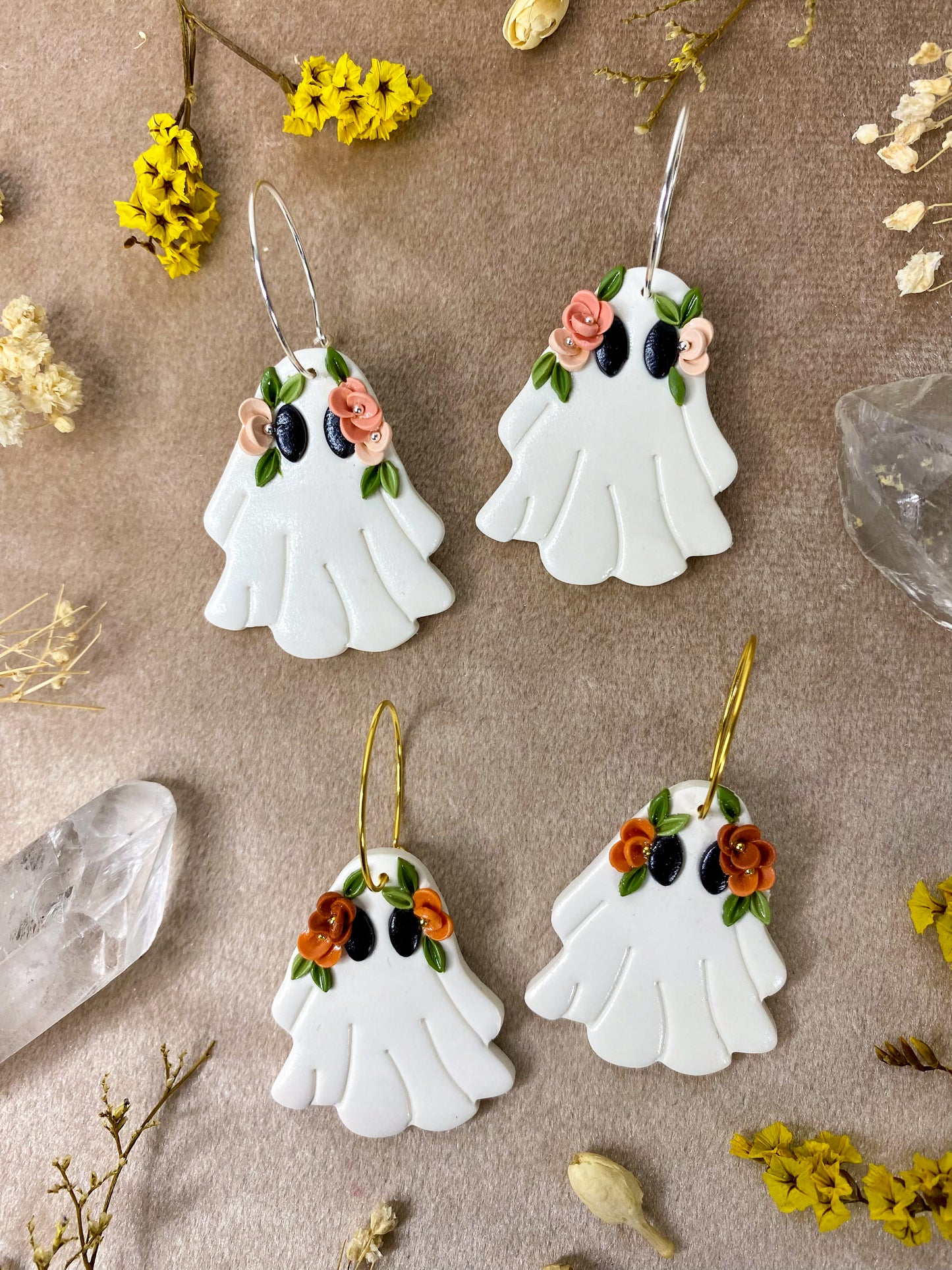 Floral Crown Boos Earrings