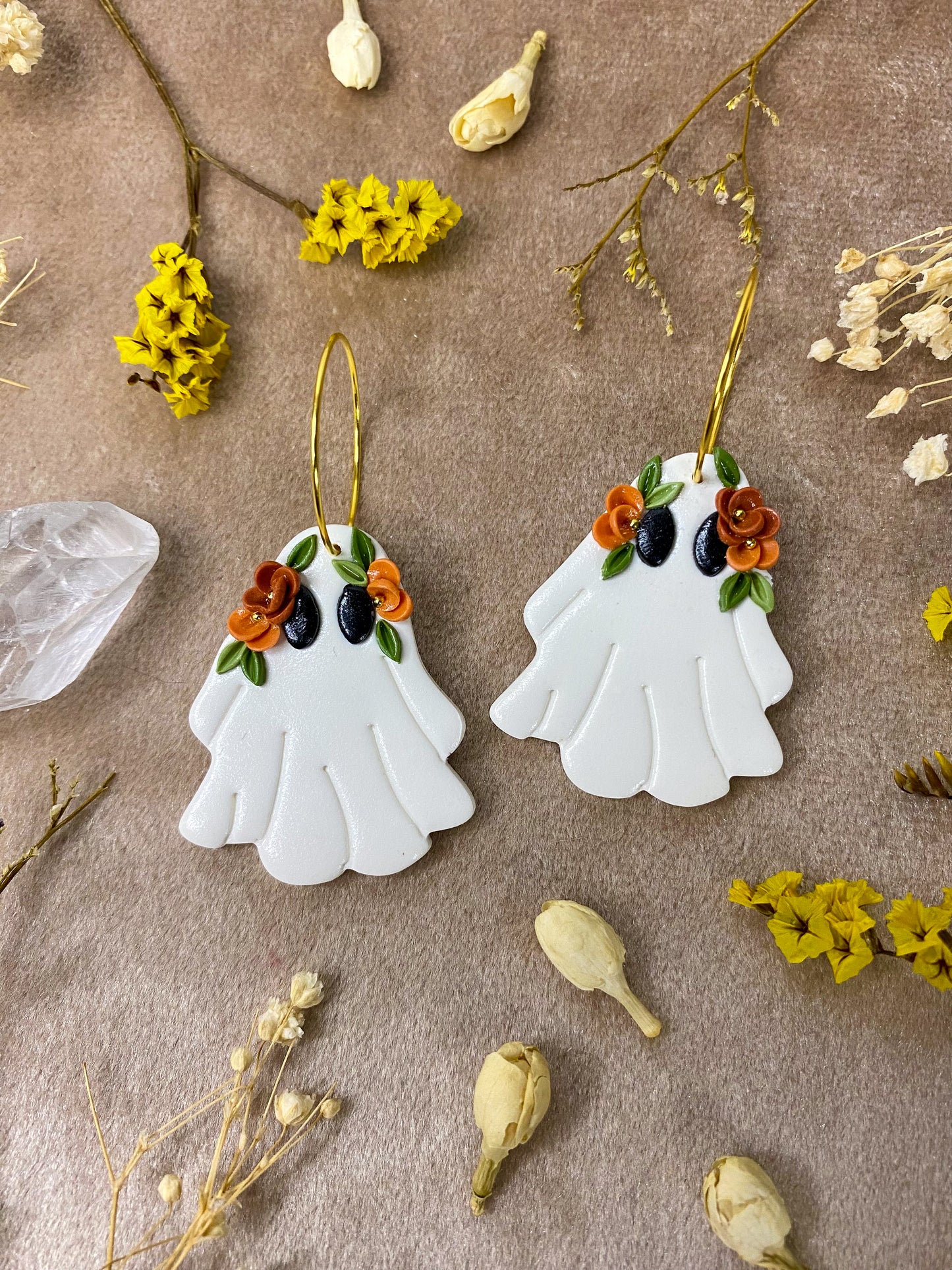 Floral Crown Boos Earrings