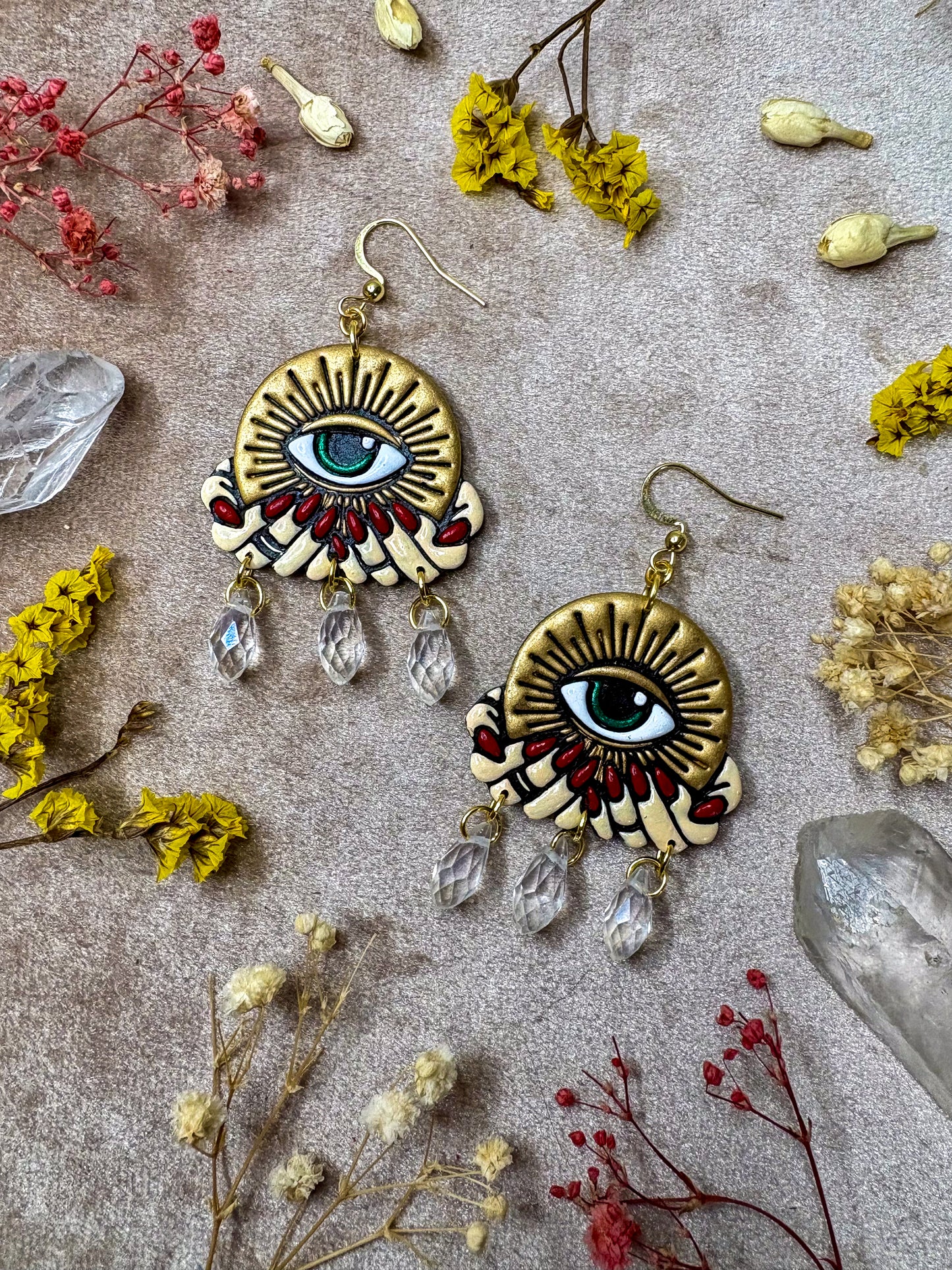 Gold Crystal (Eye)Ball Earrings
