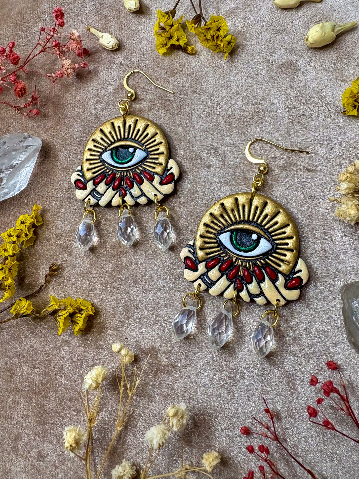 Gold Crystal (Eye)Ball Earrings