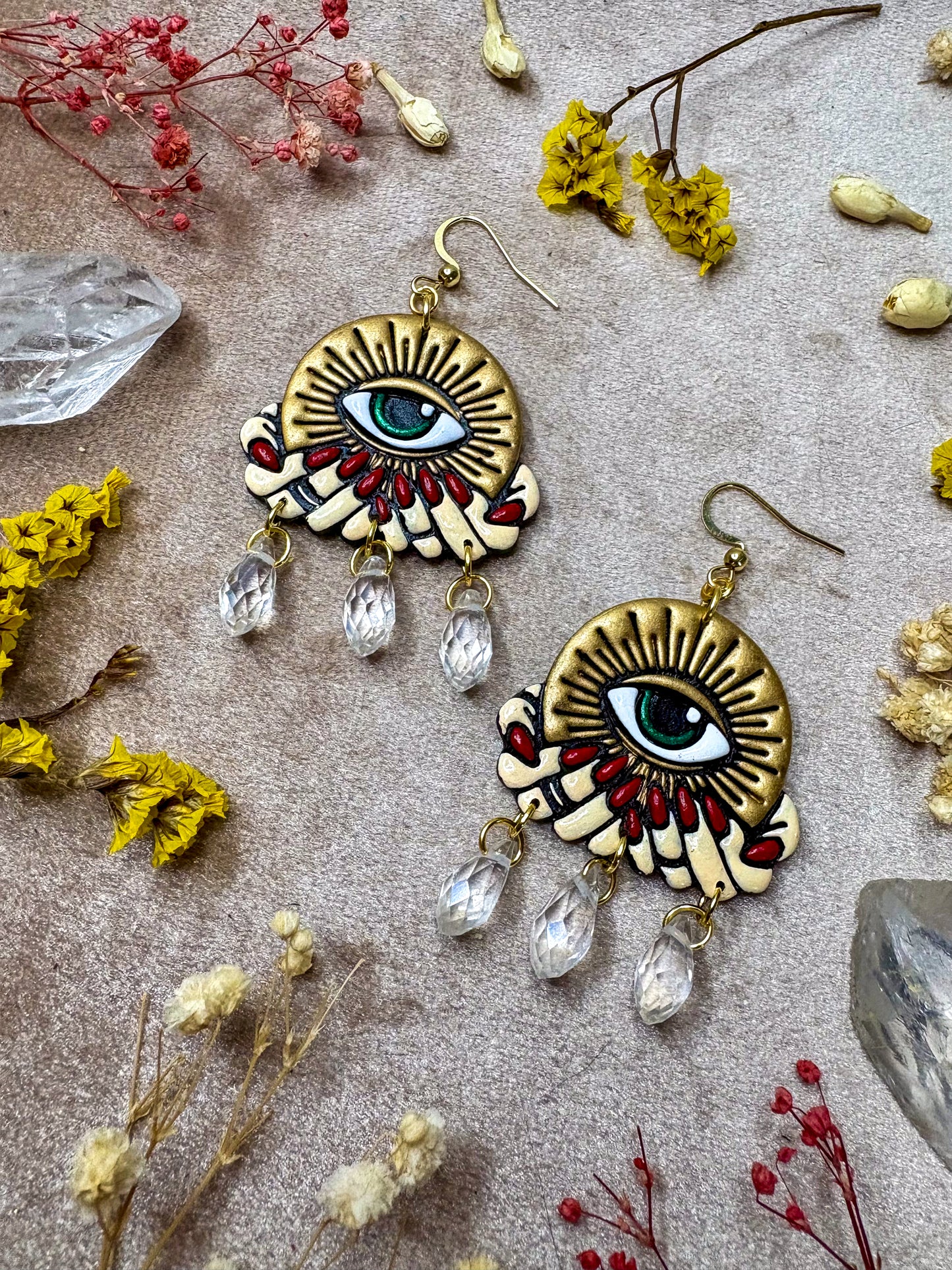 Gold Crystal (Eye)Ball Earrings