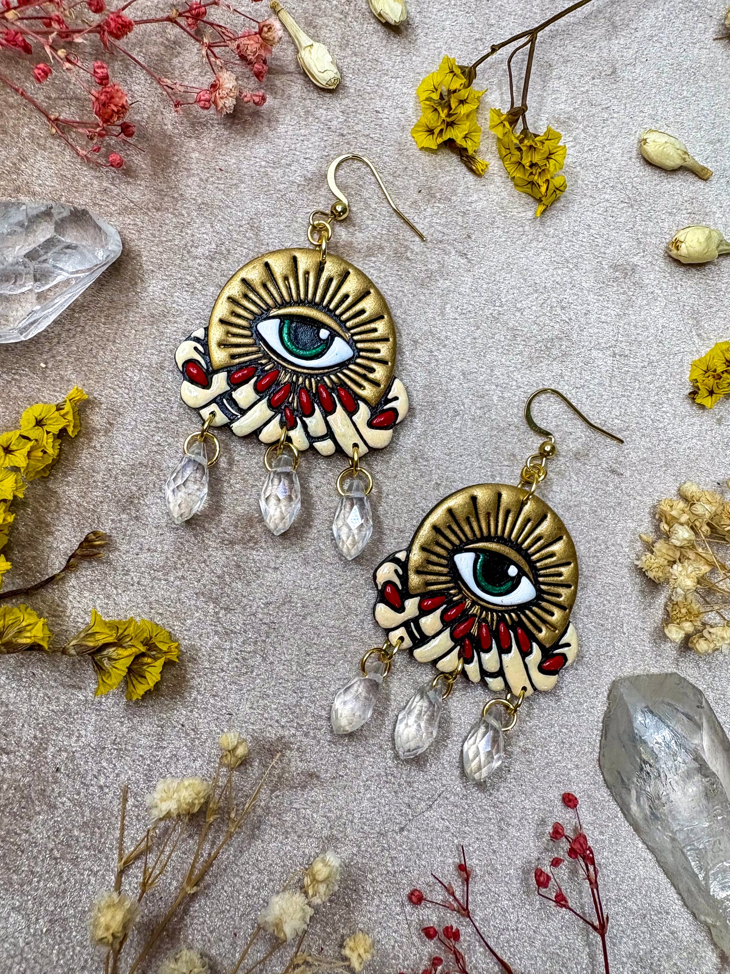 Gold Crystal (Eye)Ball Earrings