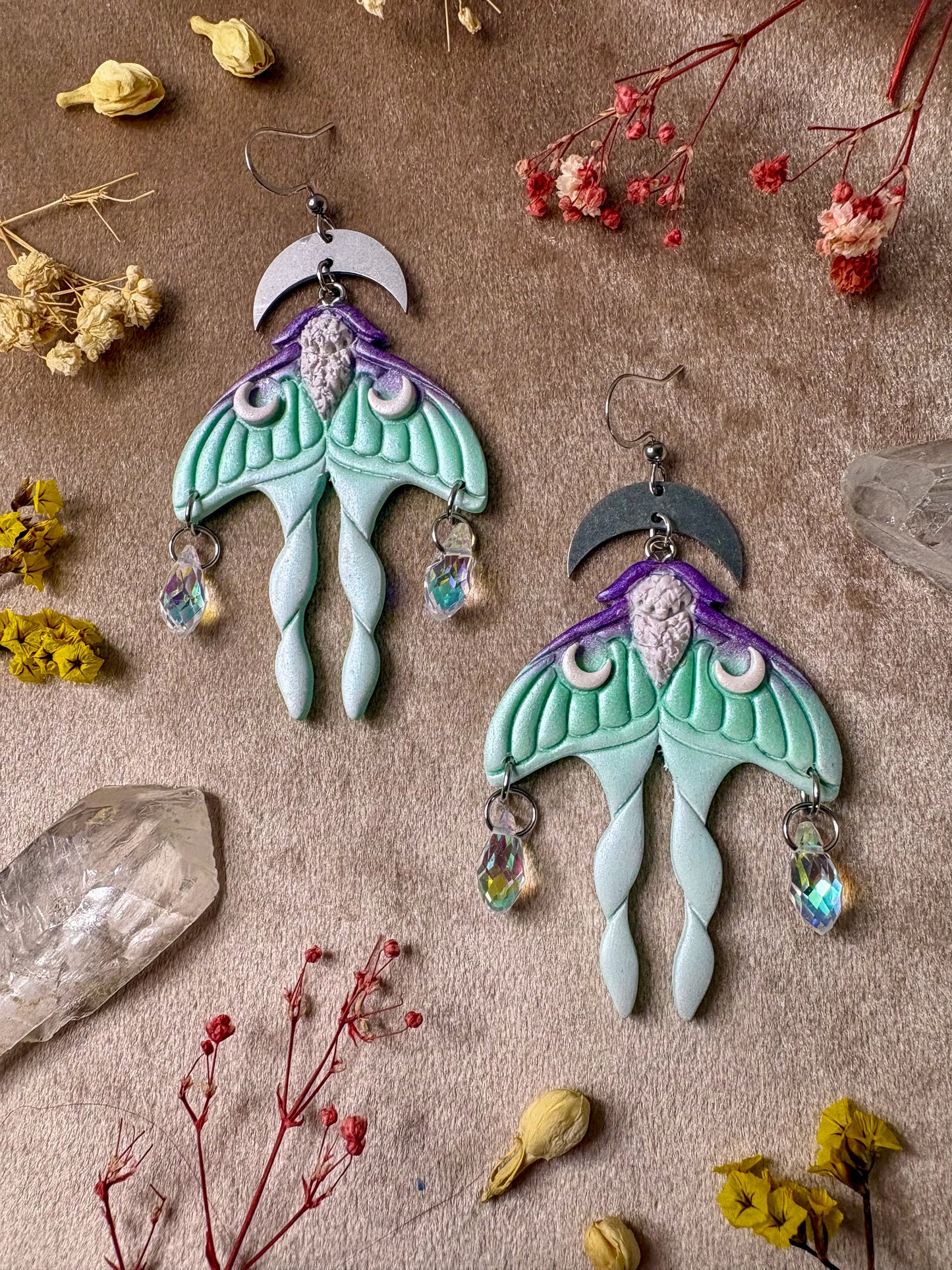 Luna Moth Sparkle Earrings