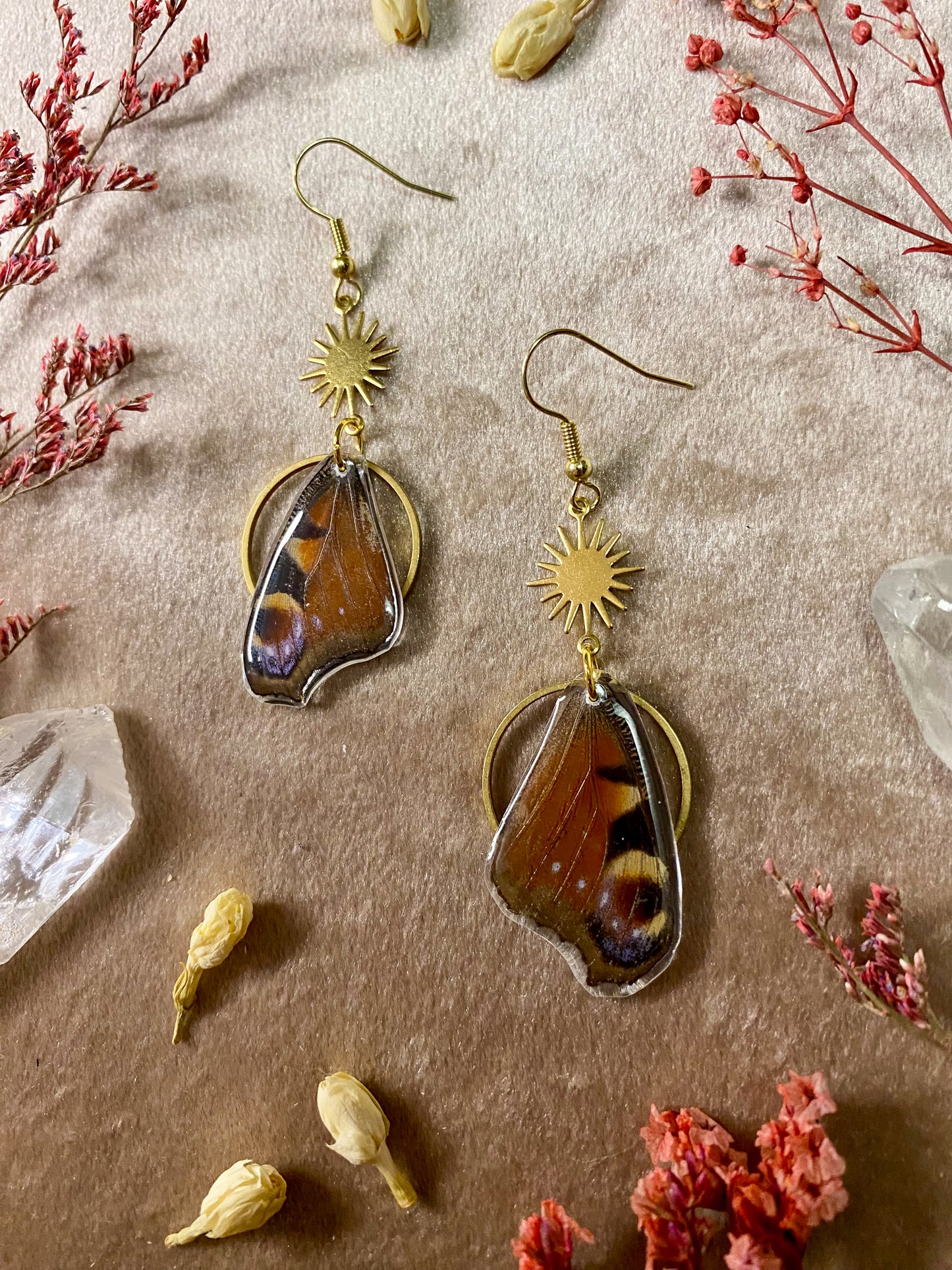 Peacock Pansy Butterfly Earrings