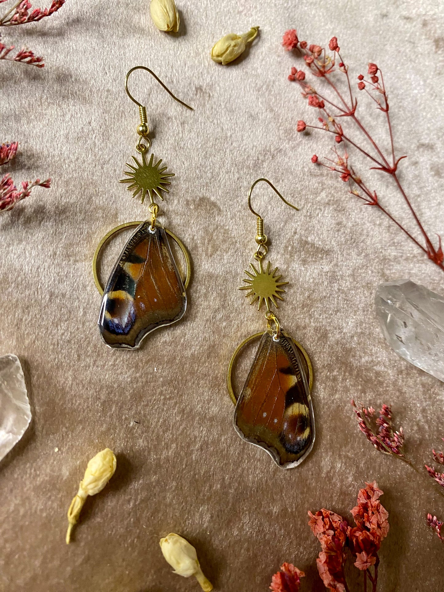 Peacock Pansy Butterfly Earrings