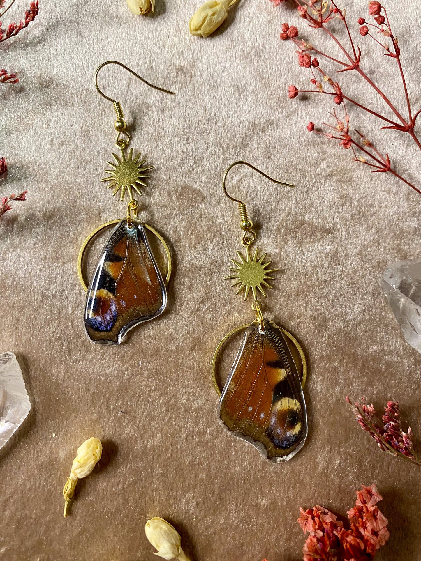 Peacock Pansy Butterfly Earrings