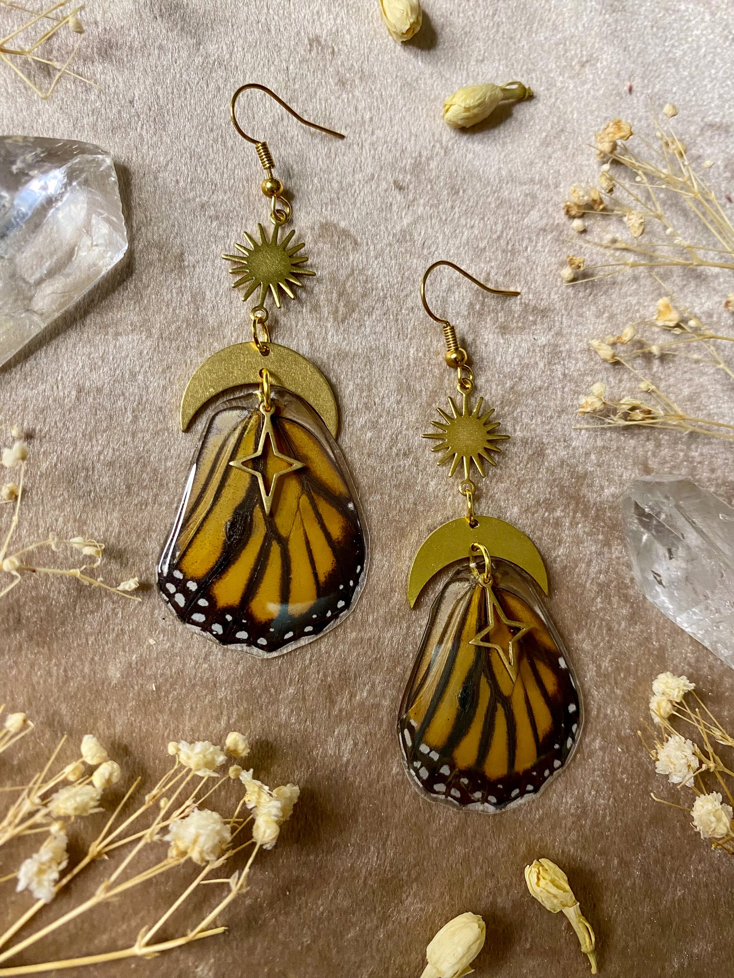 Monarch Butterfly Earrings (Bottom Wings)