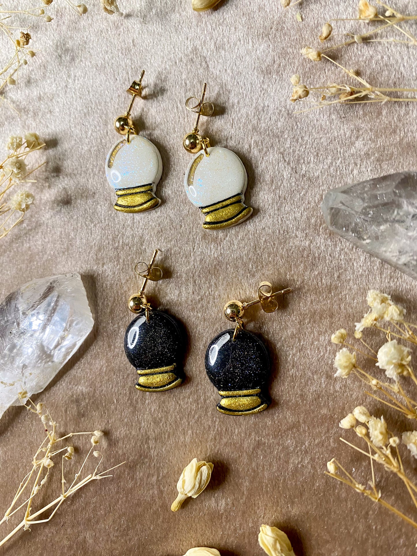 Shimmering Crystal Ball Midi Earrings Earrings