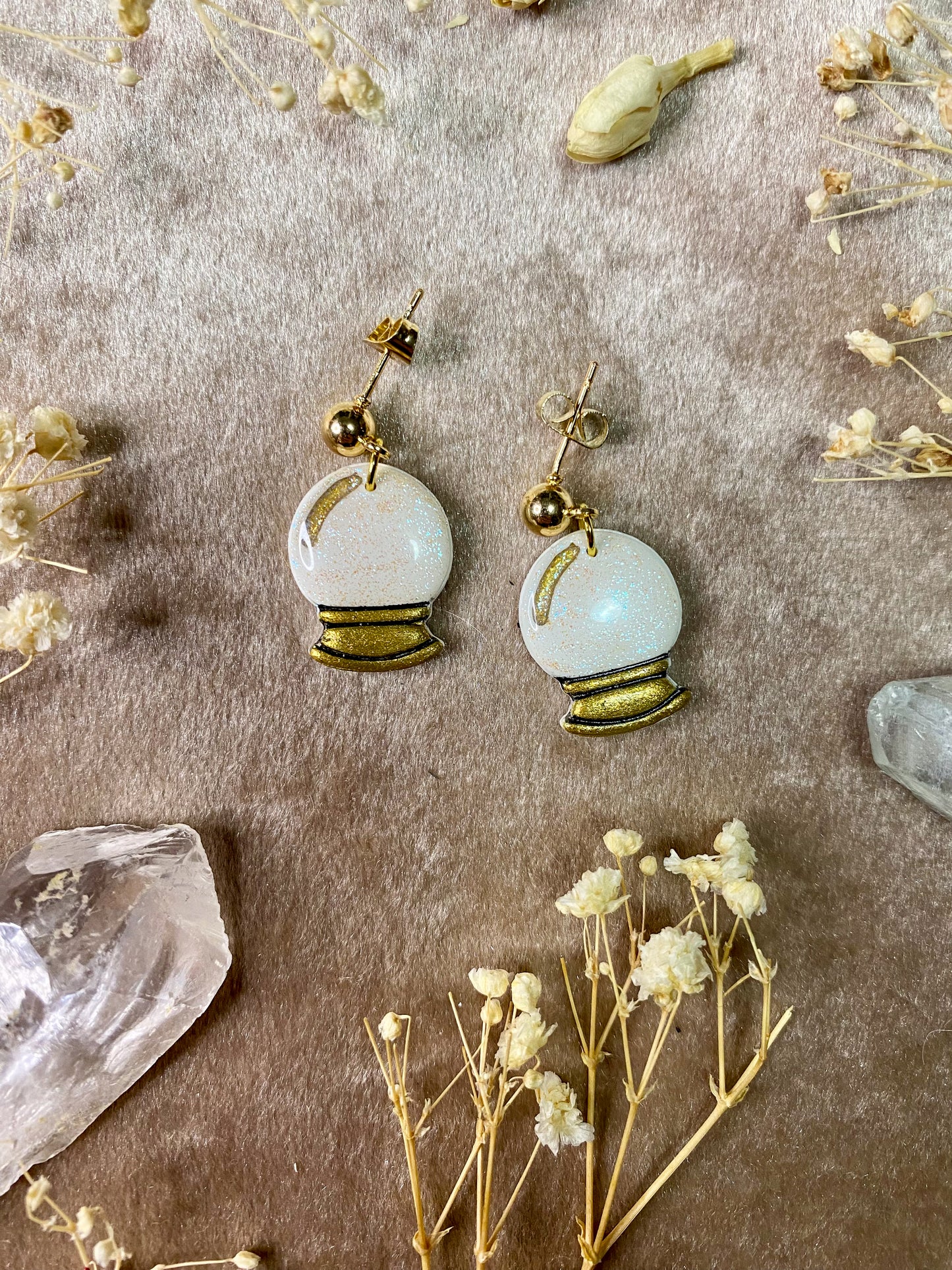 Shimmering Crystal Ball Midi Earrings Earrings