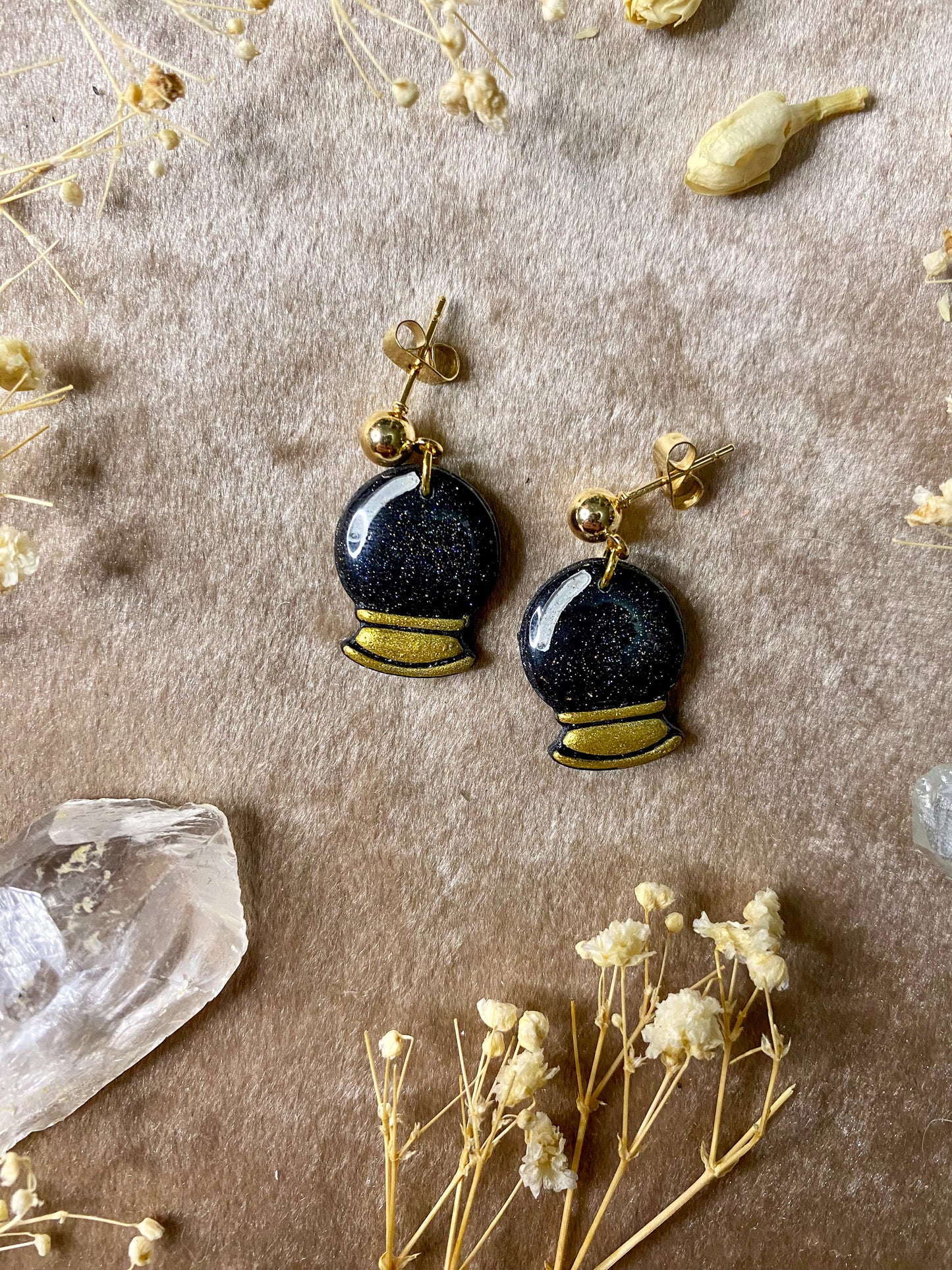 Shimmering Crystal Ball Midi Earrings Earrings