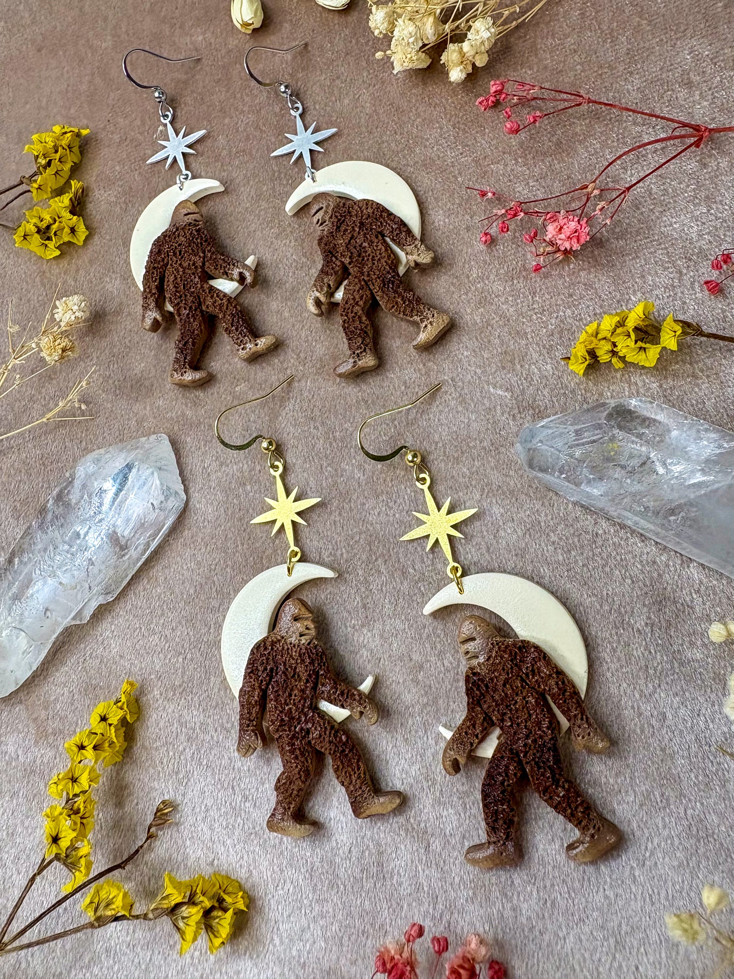 Sasquatch Moon Earrings