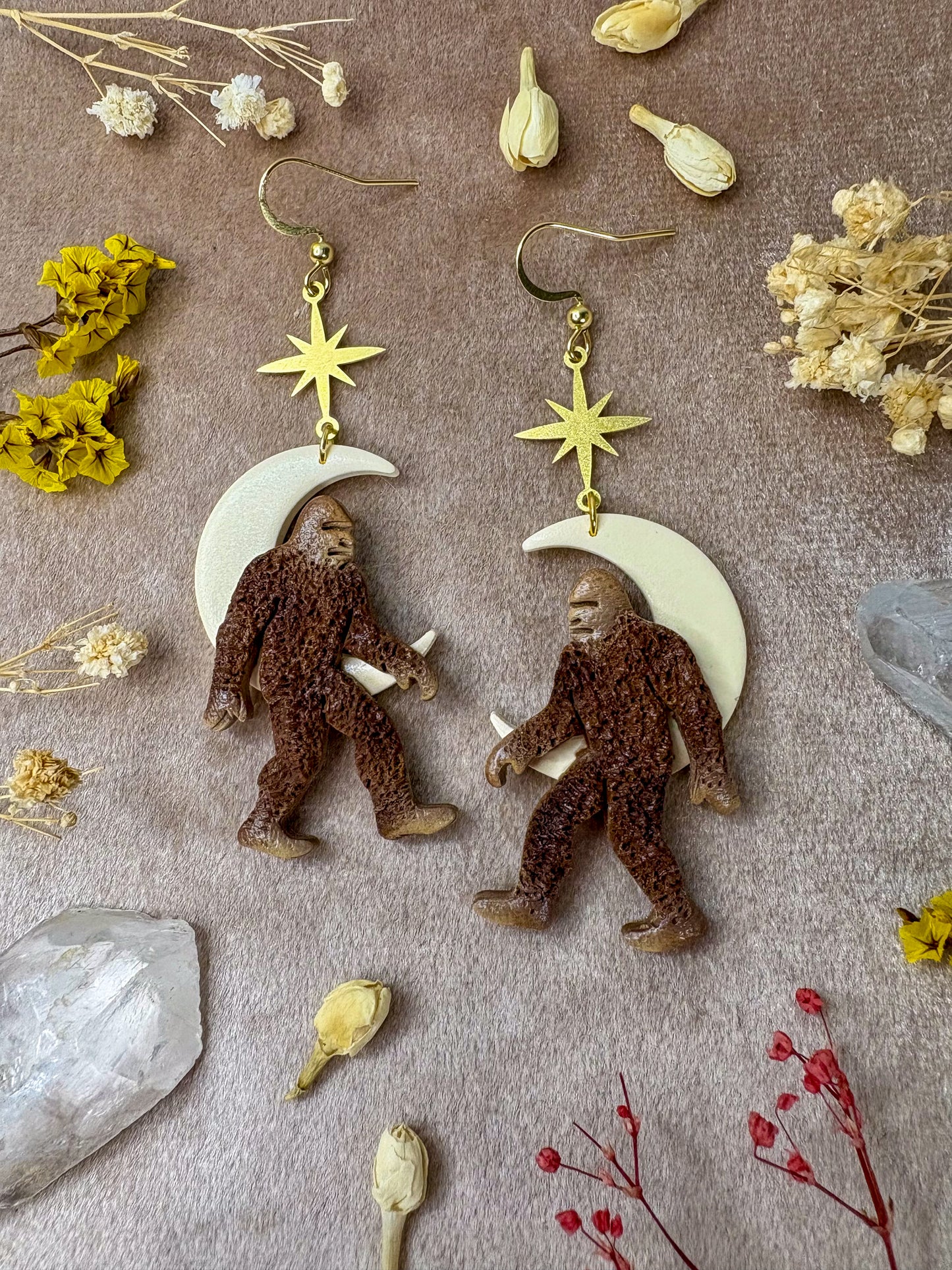 Sasquatch Moon Earrings