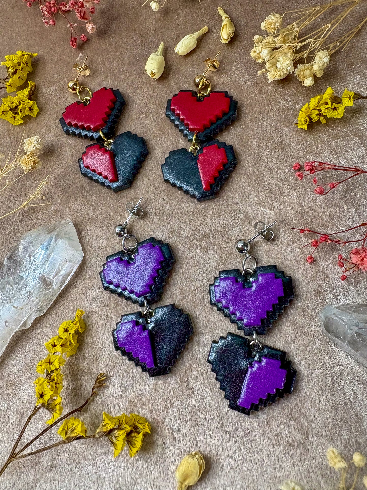 Losing Health Heart Earrings