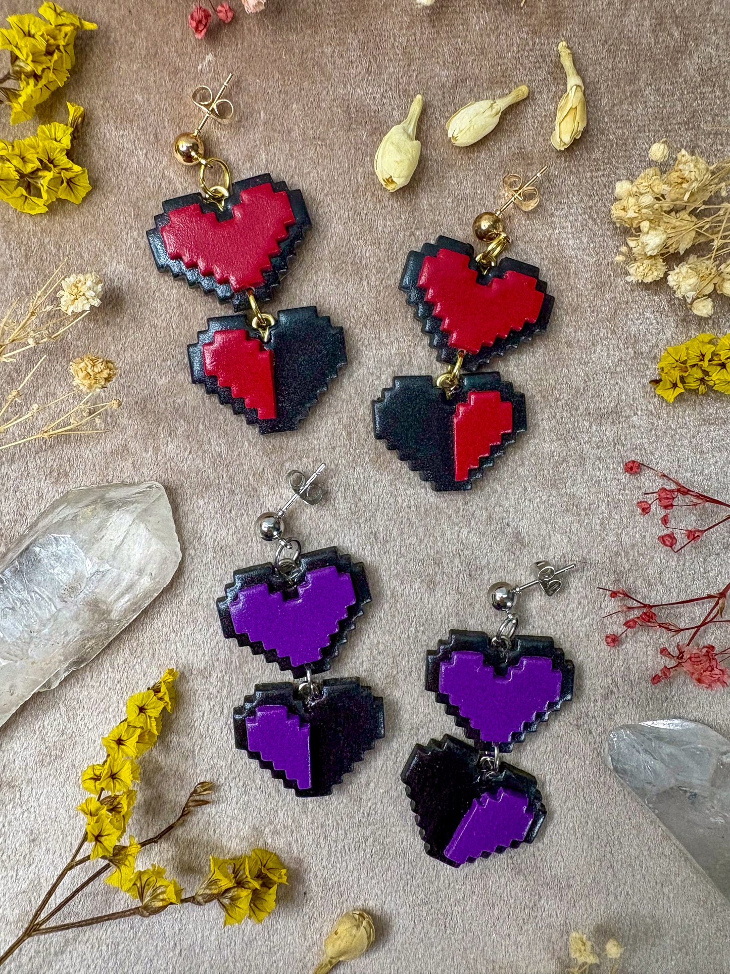 Losing Health Heart Earrings