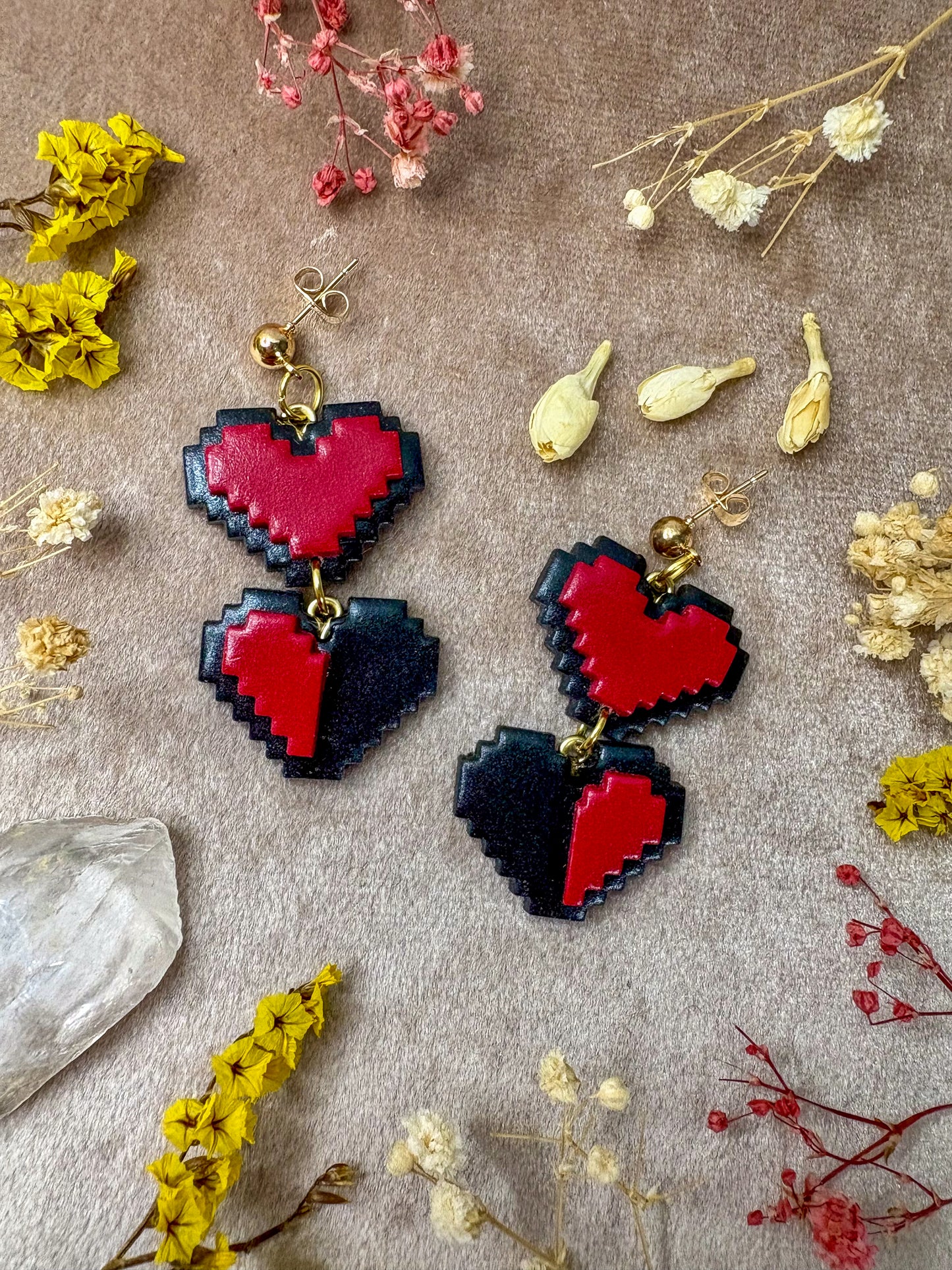 Losing Health Heart Earrings