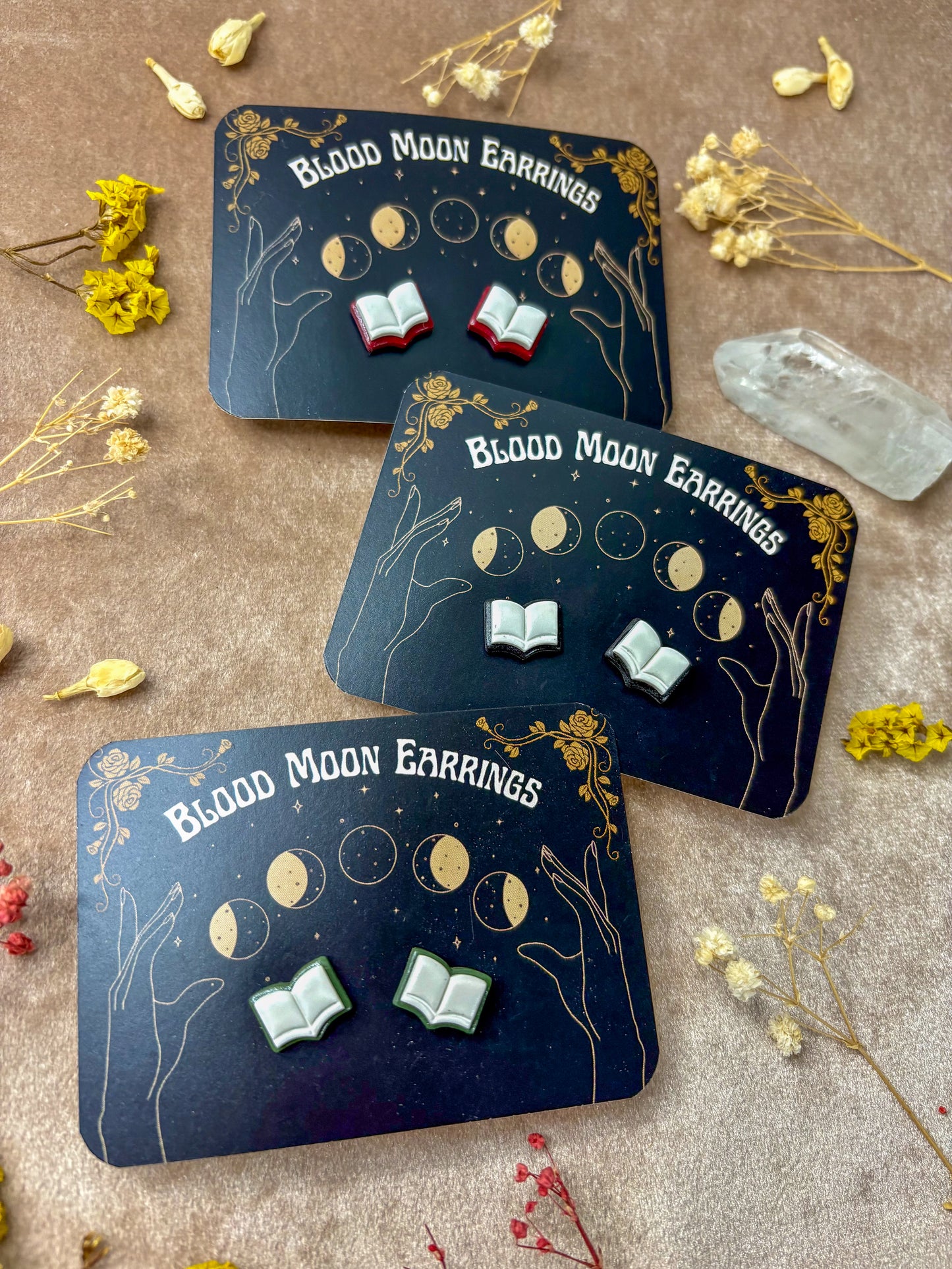 Open Book Stud Earrings