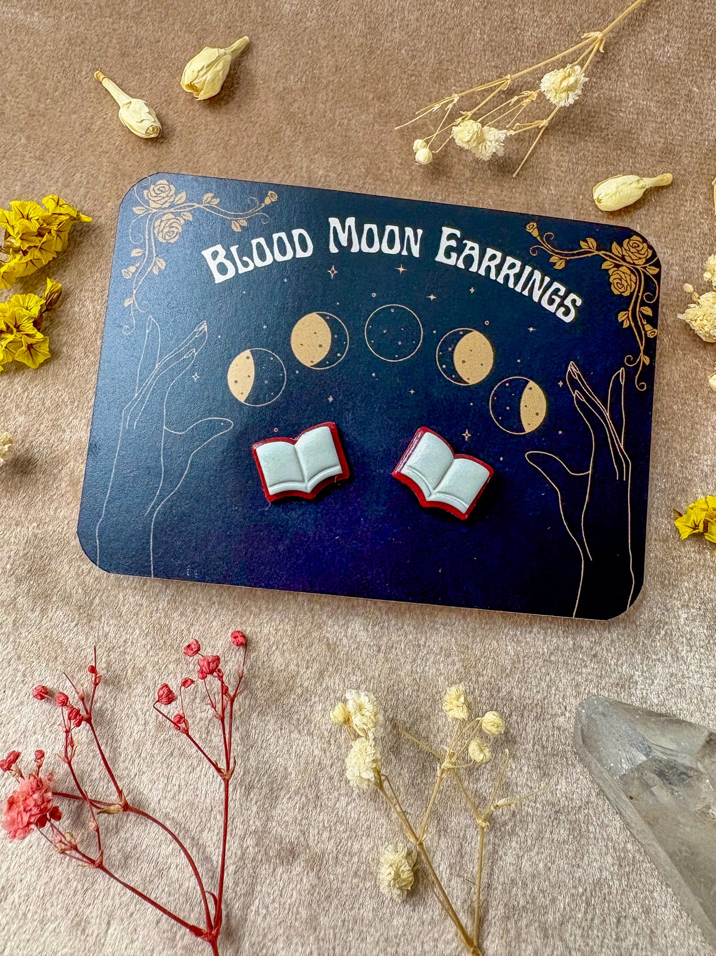 Open Book Stud Earrings